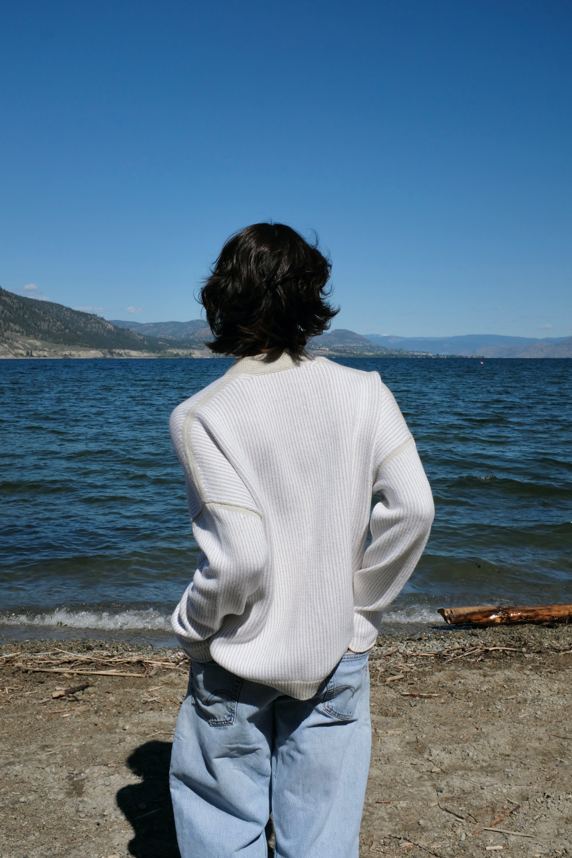 Lauren Manoogian Linea Cardigan / Marble+White