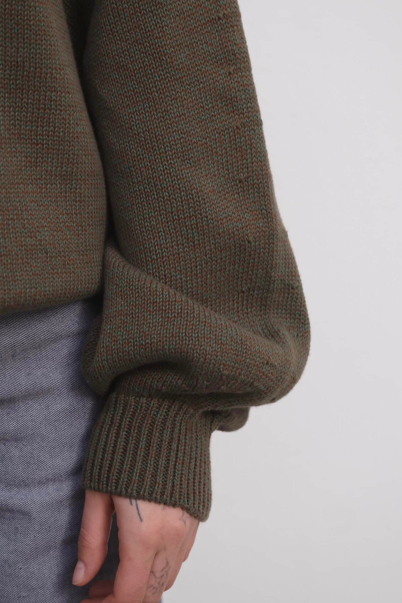 Baserange Calla Turtleneck / Green+Brown Mélange