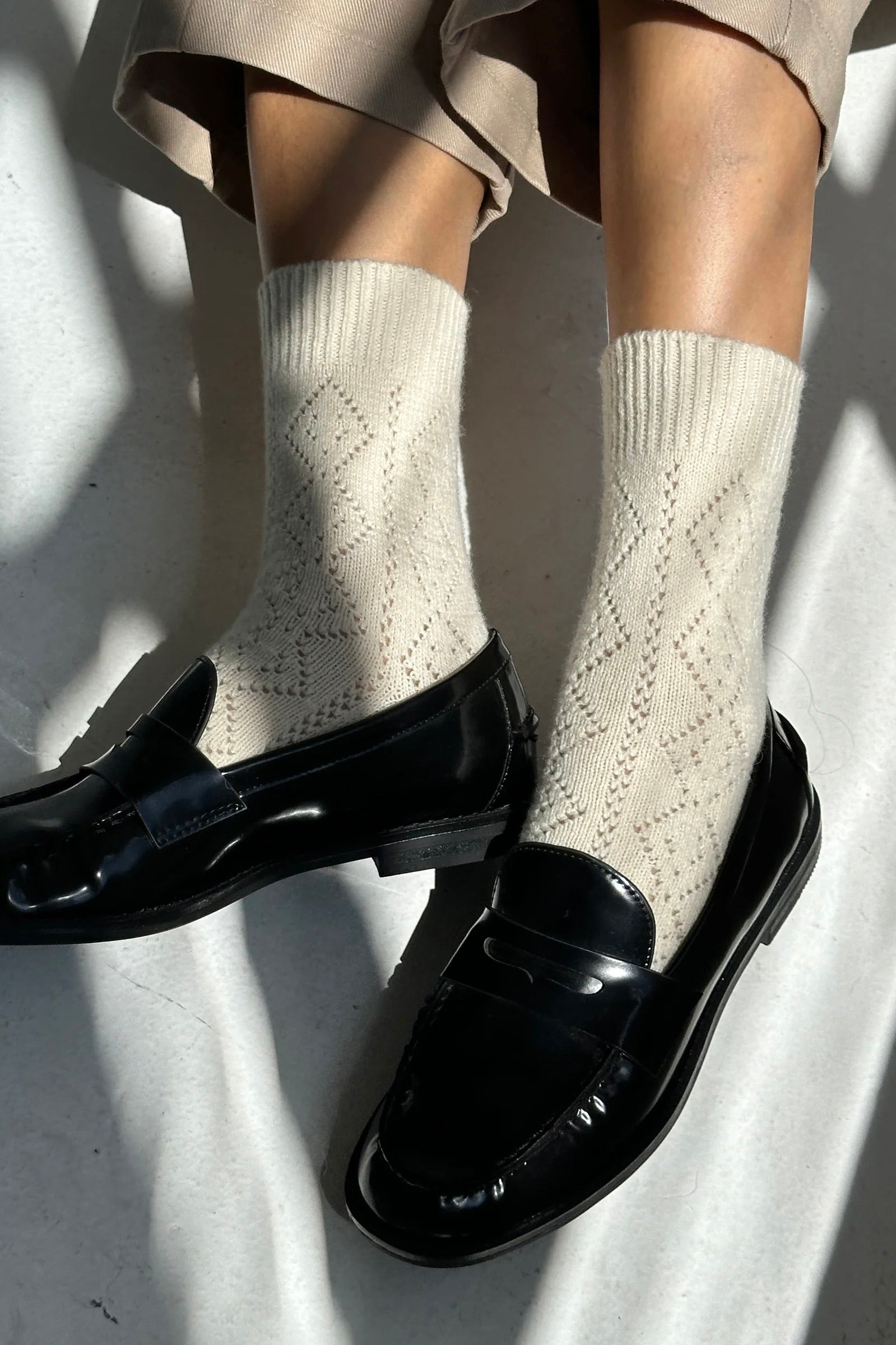 Le Bon Shoppe Cashmere Pointelle Socks / Cream
