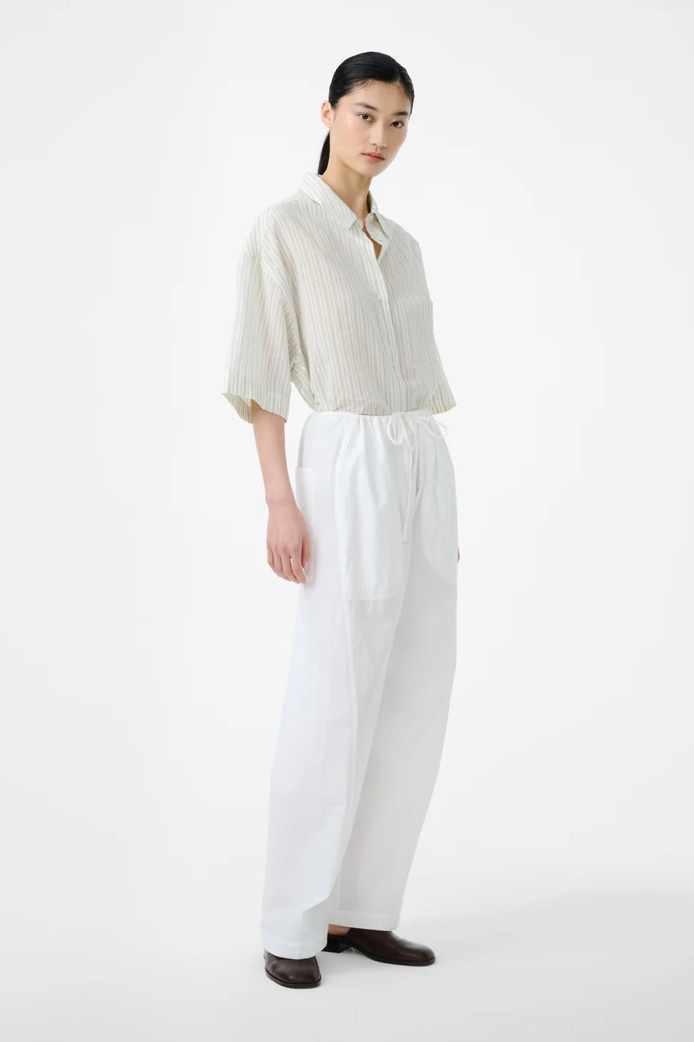 Studio Nicholson Merle Short Sleeve Shirt / Parchment