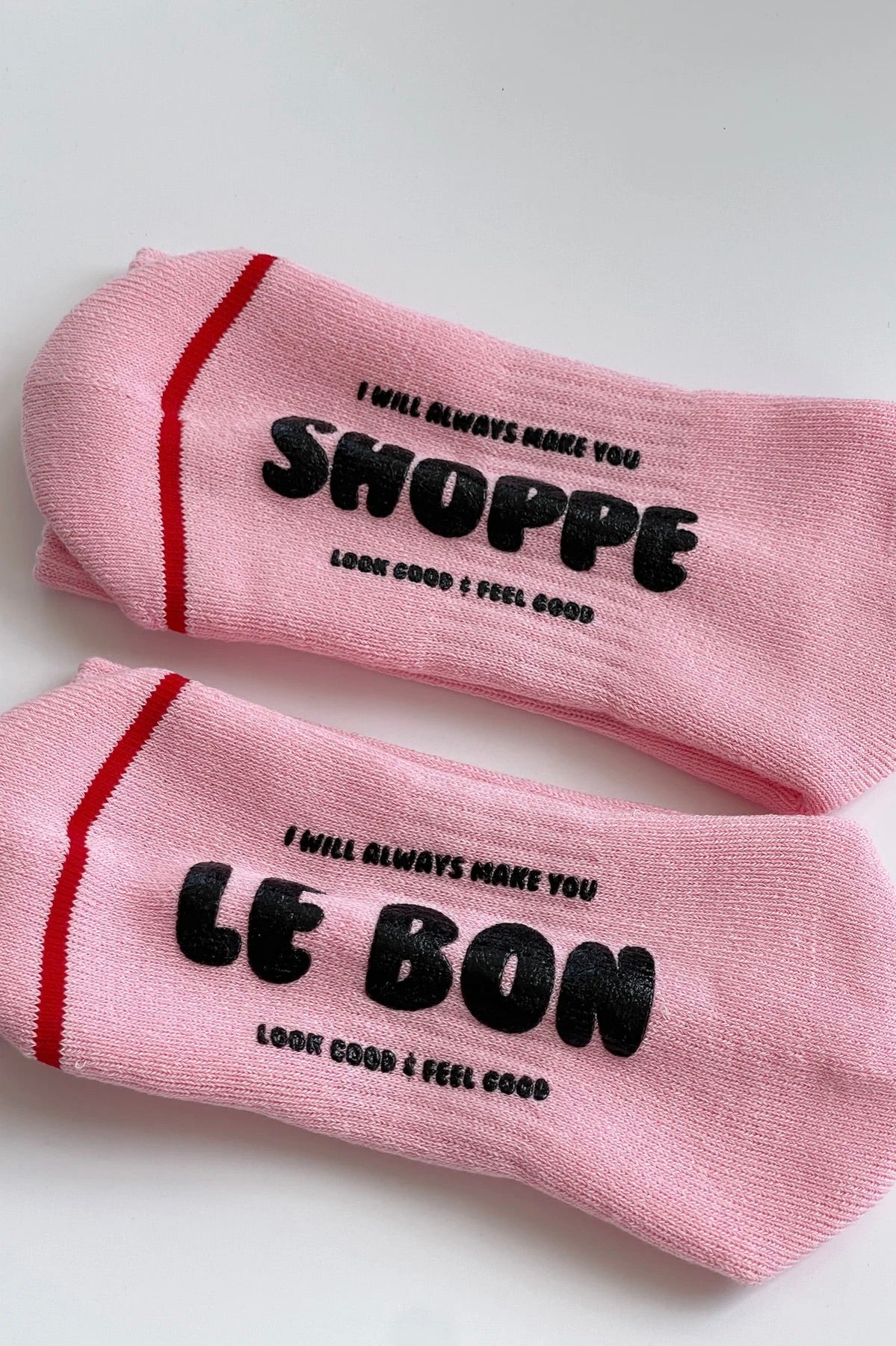 Le Bon Shoppe Hugger Socks / Pink Black