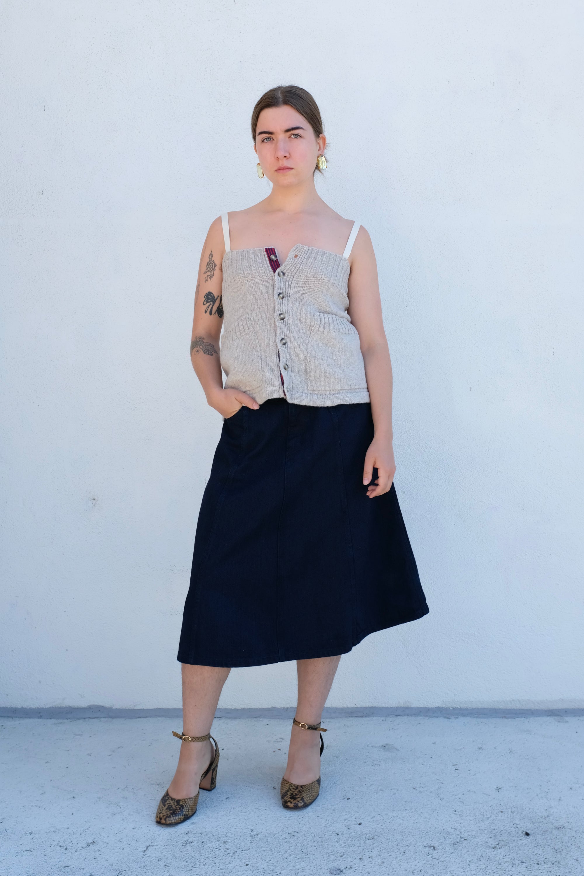La Fetiche Yuki Camisole Sweater / Oatmeal
