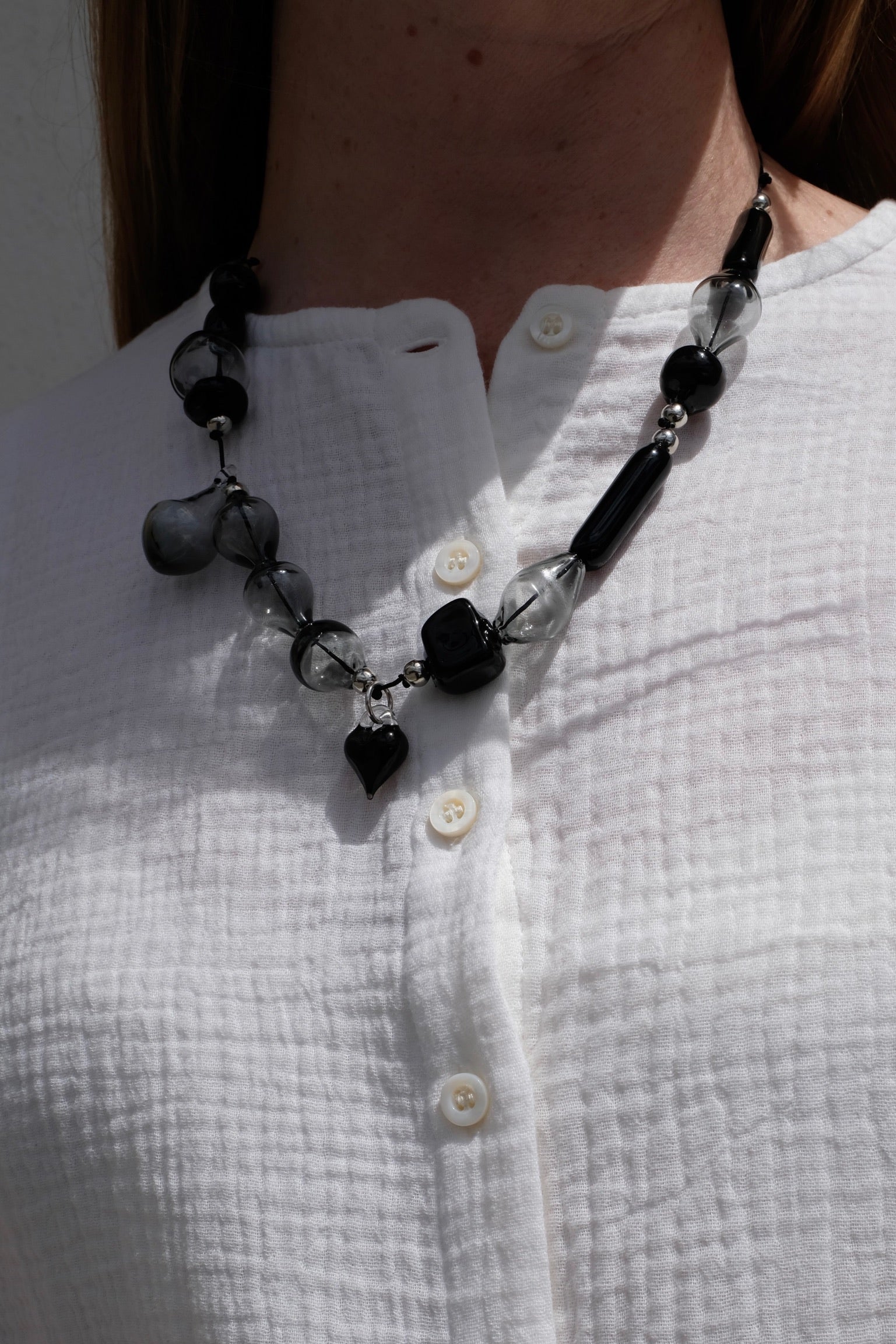 Levens Multi Bubble Cord Necklace / Black