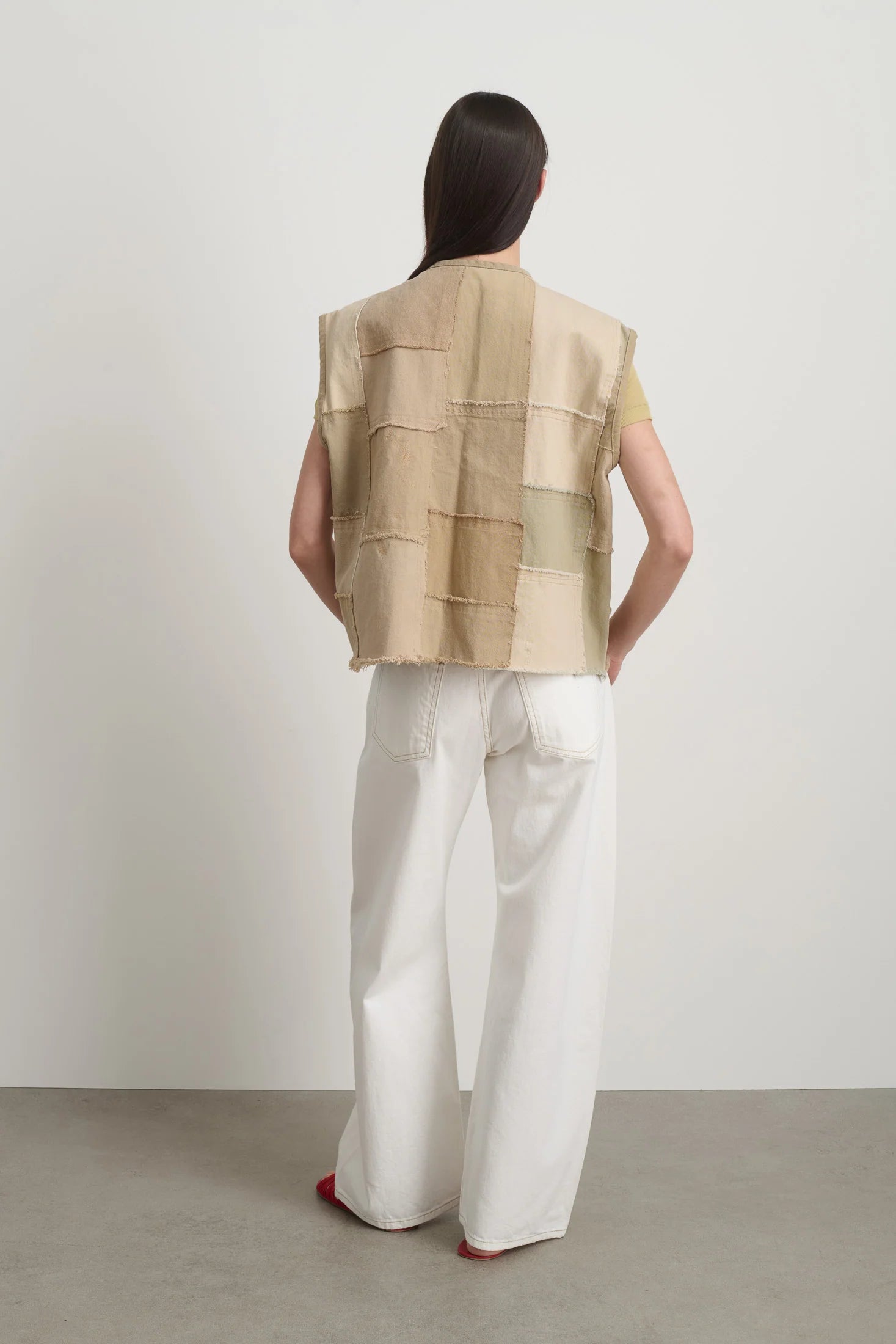 B Sides Reworked Madras Vest / Vintage Khaki