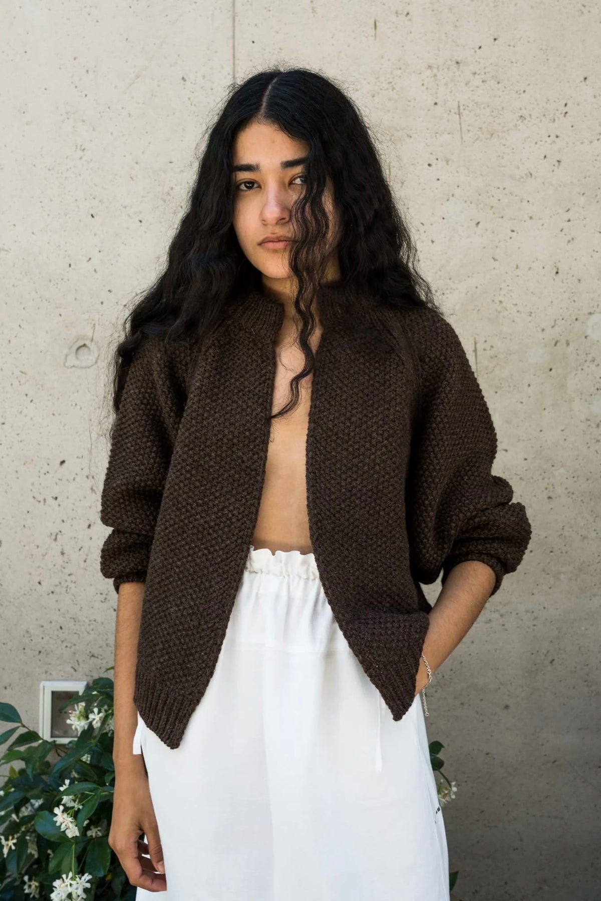 Bravo Knitted Wool Cardigan / Earth