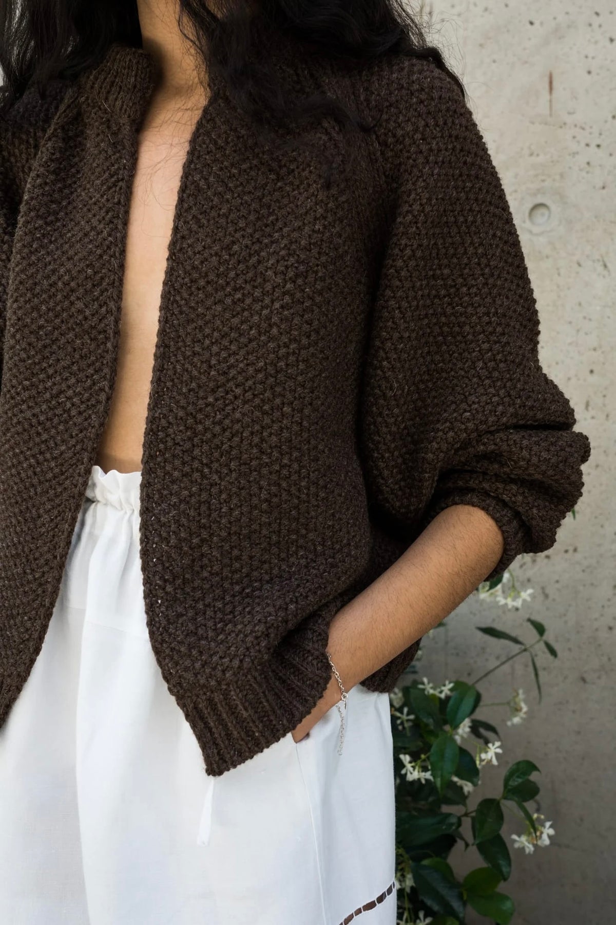 Bravo Knitted Wool Cardigan / Earth