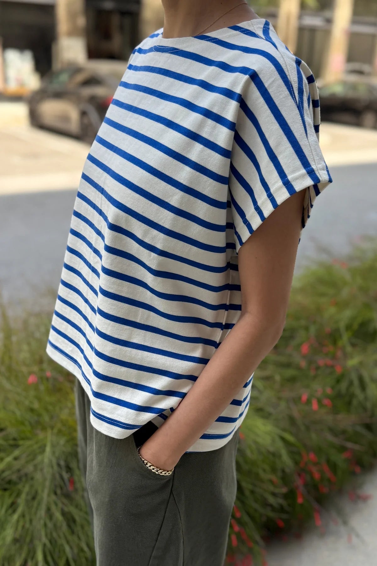 Le Bon Shoppe Manon Tee / Blue Stripe on Cream