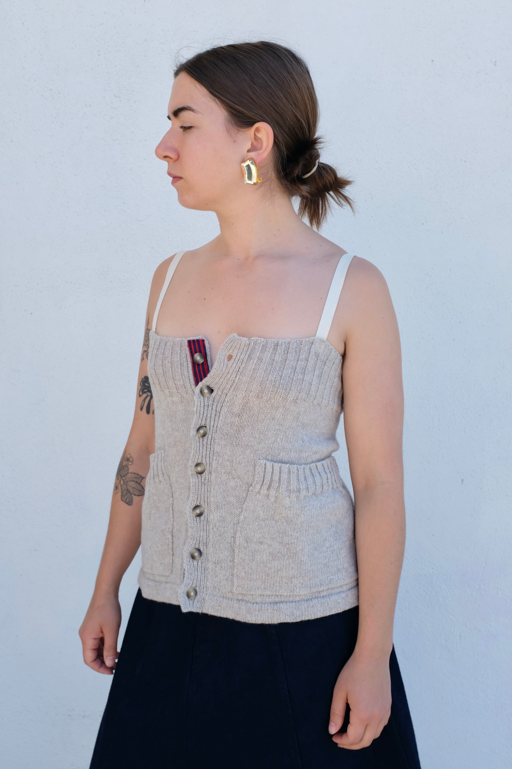 La Fetiche Yuki Camisole Sweater / Oatmeal