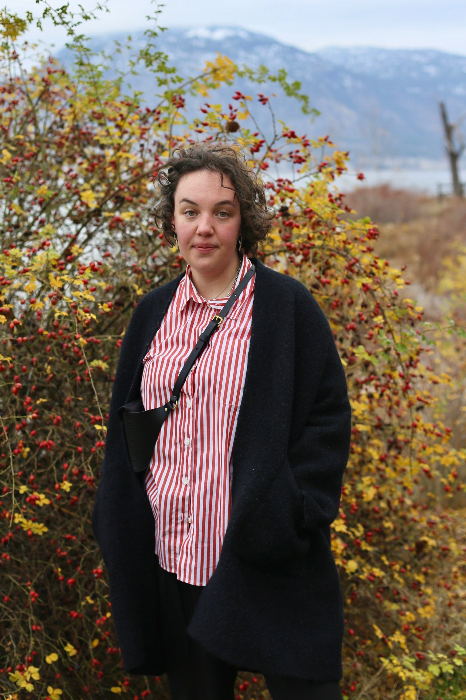 Emiliette Oversized Shirt / Red + Cream Stripe