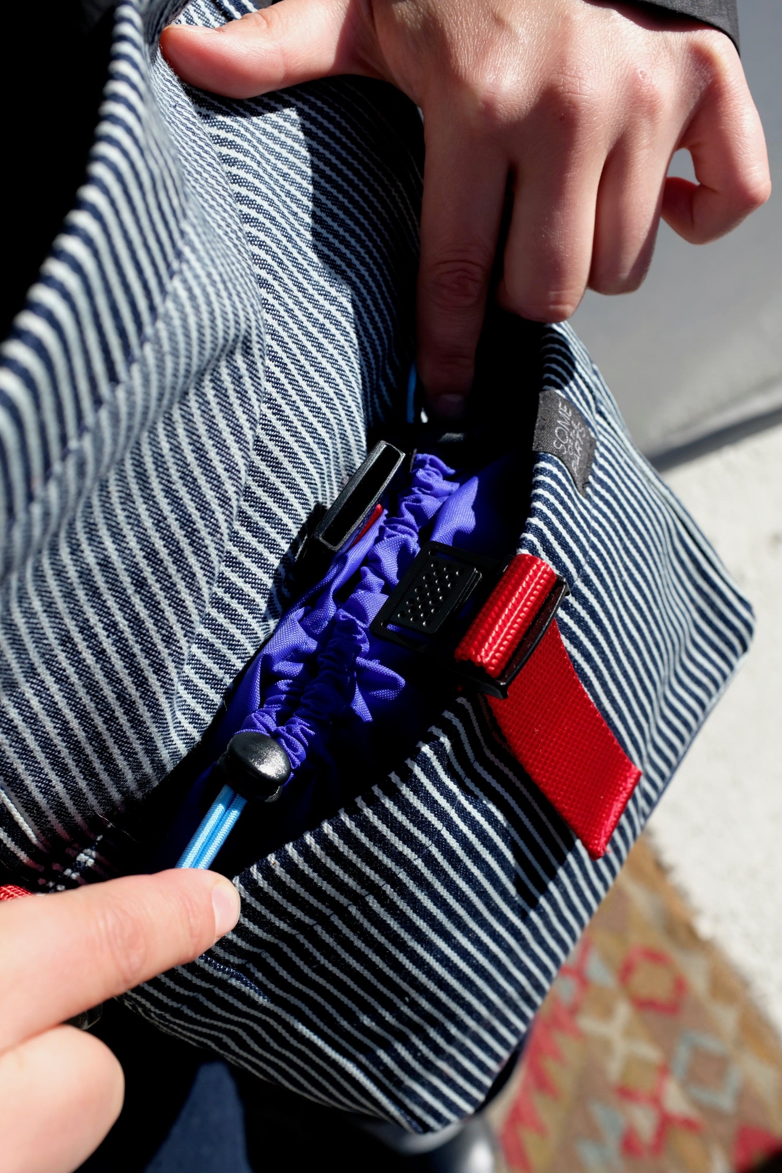 Some of the Parts Fanny Pack / Engineer Stripe + Red