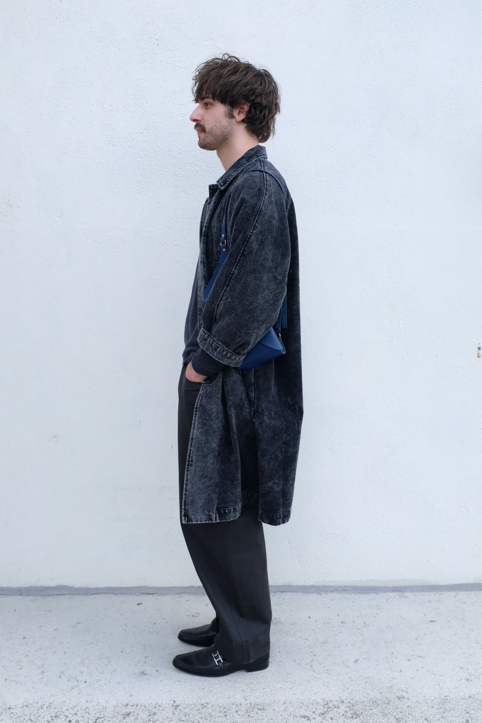 7115 by Szeki Spring Duster / Spotted Washed Black