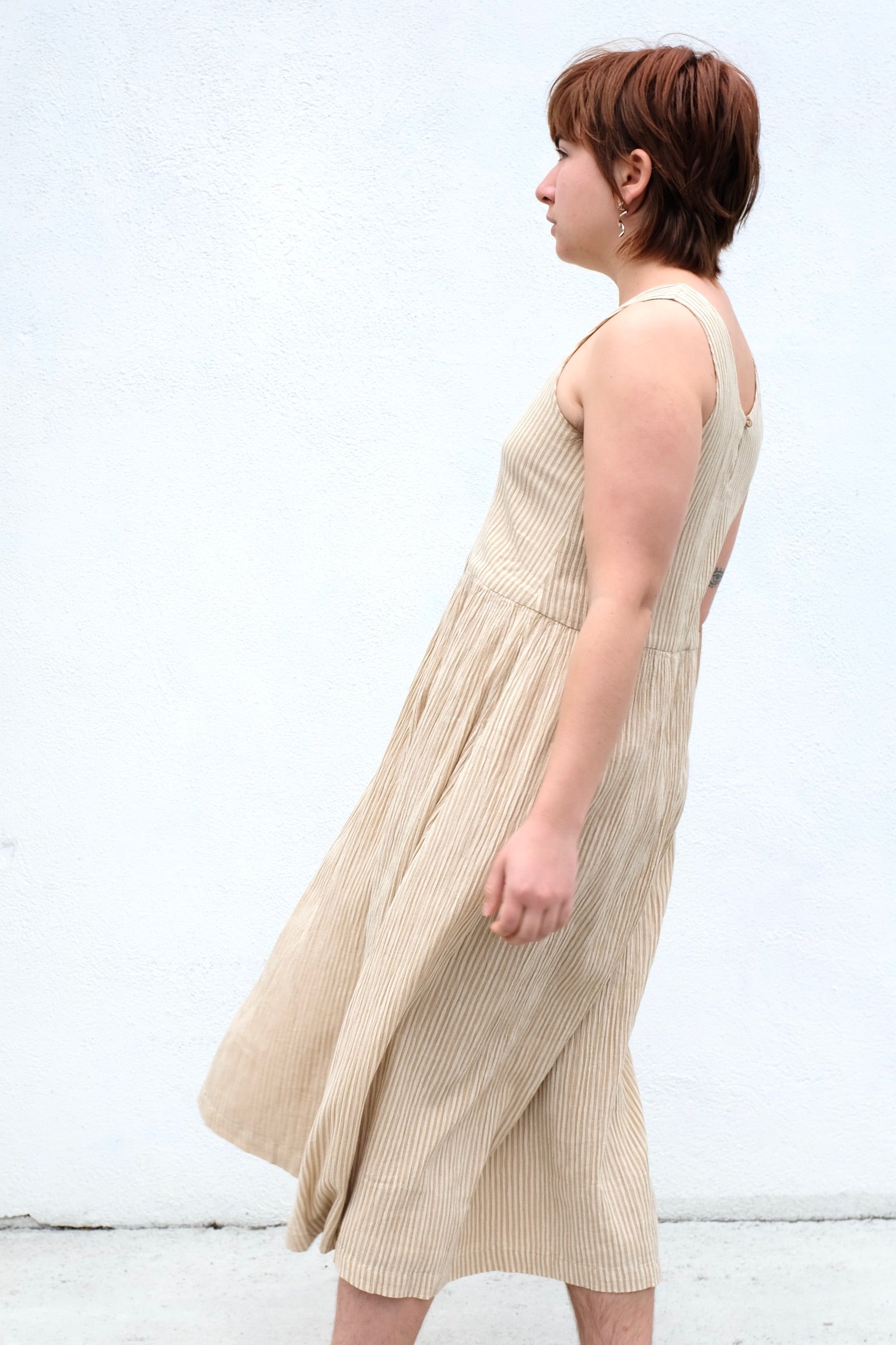 Micaela Greg Tank Dress / Crinkle Stripe