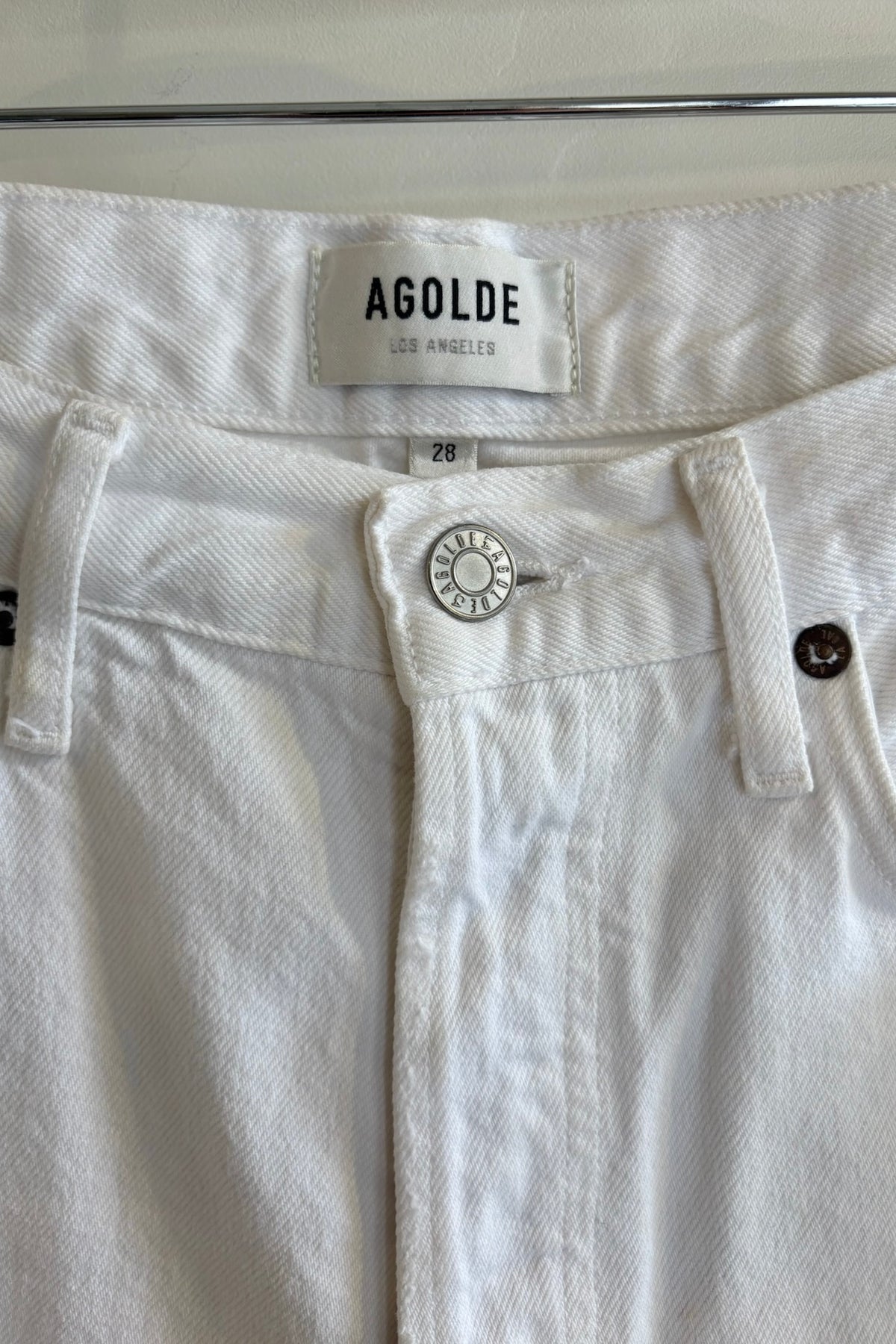 Pre-Loved AGOLDE / 90's Crop White Denim / Sz 28
