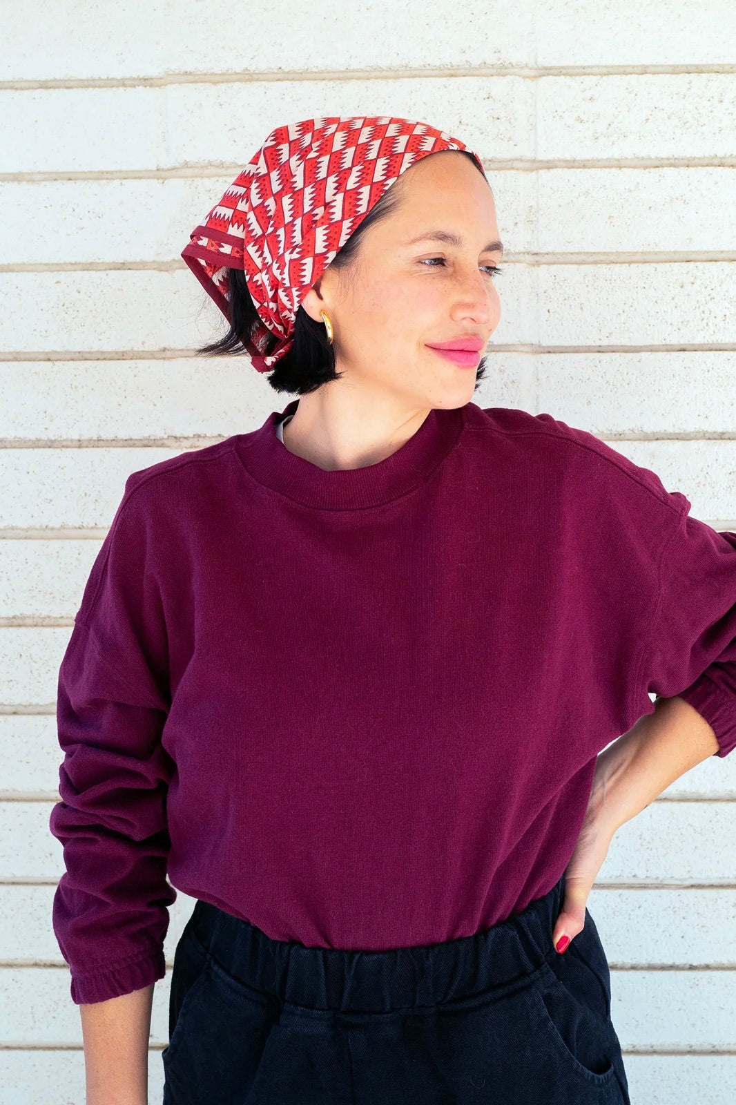 Block Shop Textiles Jigsaw Bandana / Cranberry
