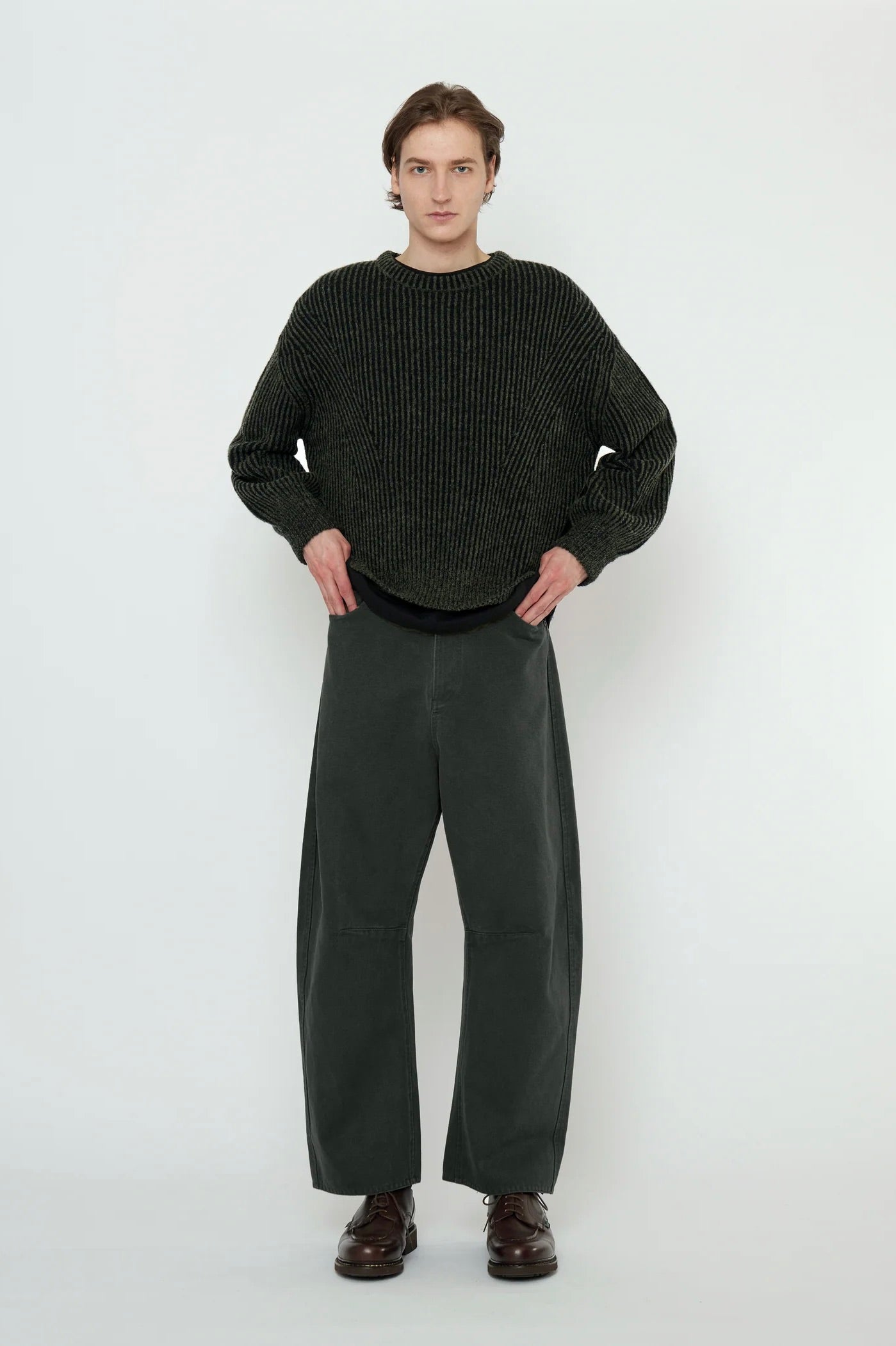 7115 by Szeki Curve Legged Work Trouser / Washed Black