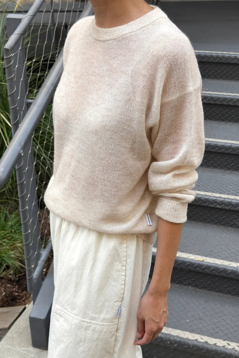 Le Bon Shoppe Cecile Crewneck Mohair Sweater / Oatmeal
