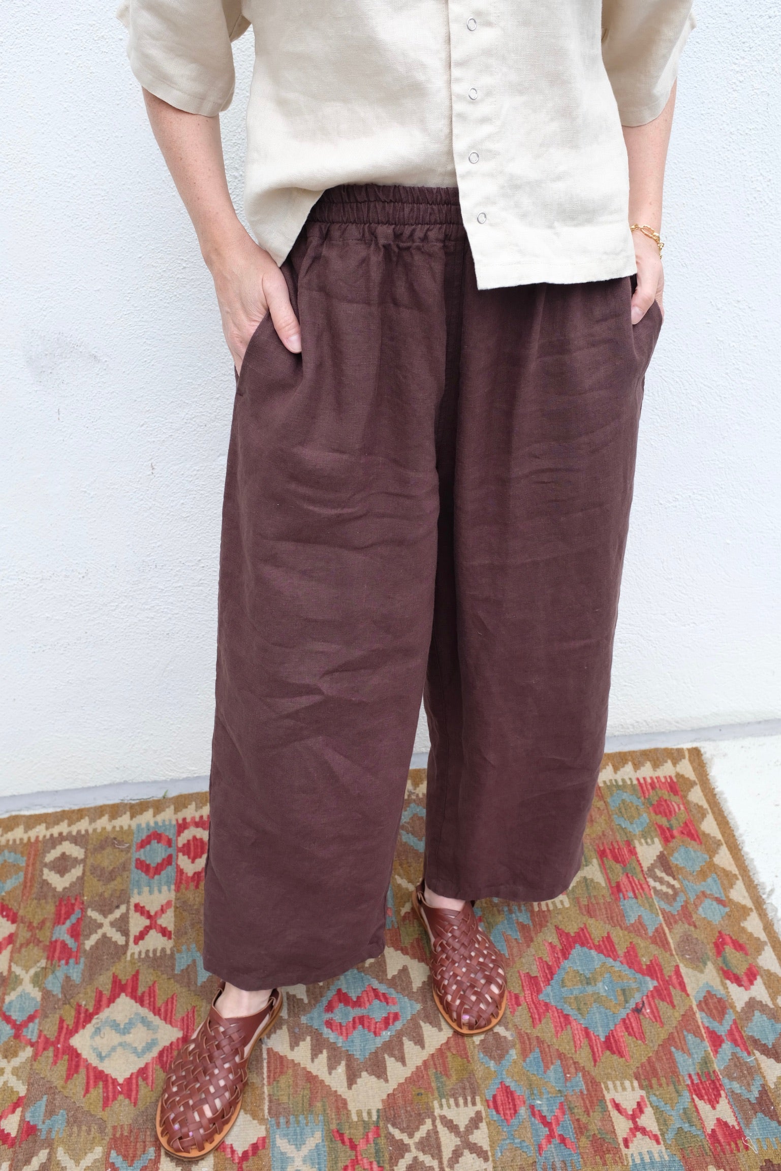 Moss Grey Nora Trouser / Espresso