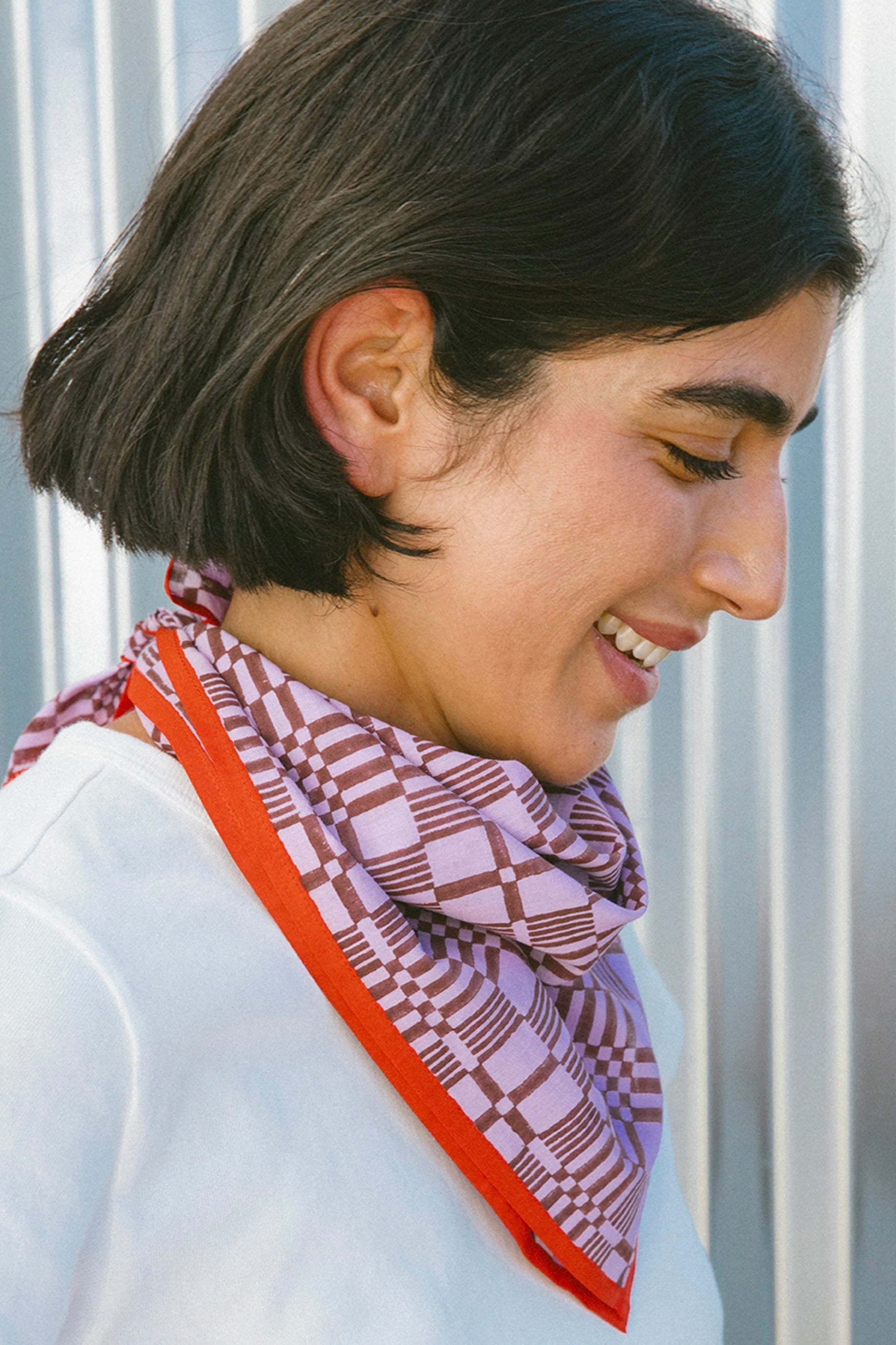 Block Shop Windowpane Bandana / Orchid