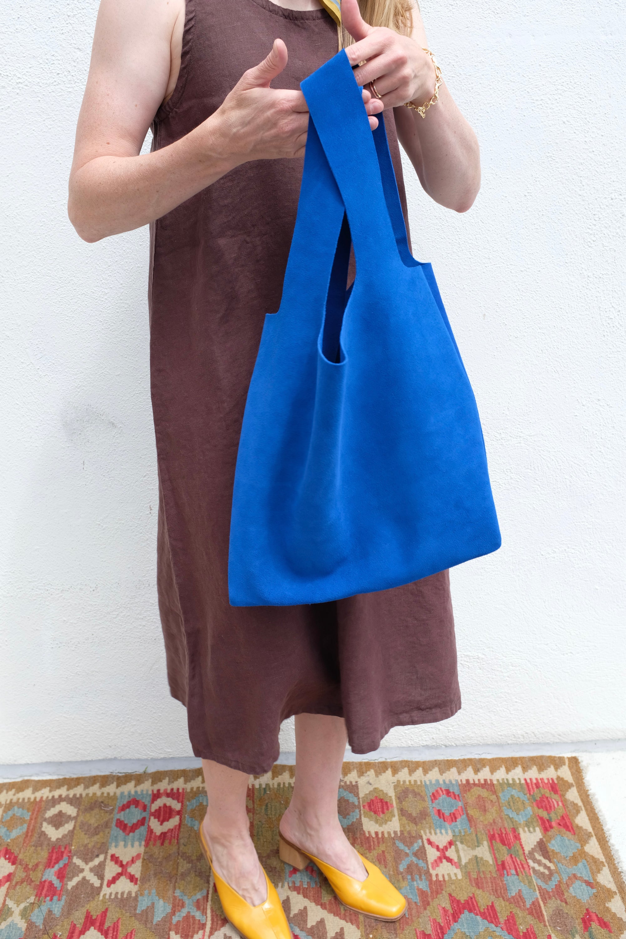 Slouchy Market Tote / Cobalt Suede
