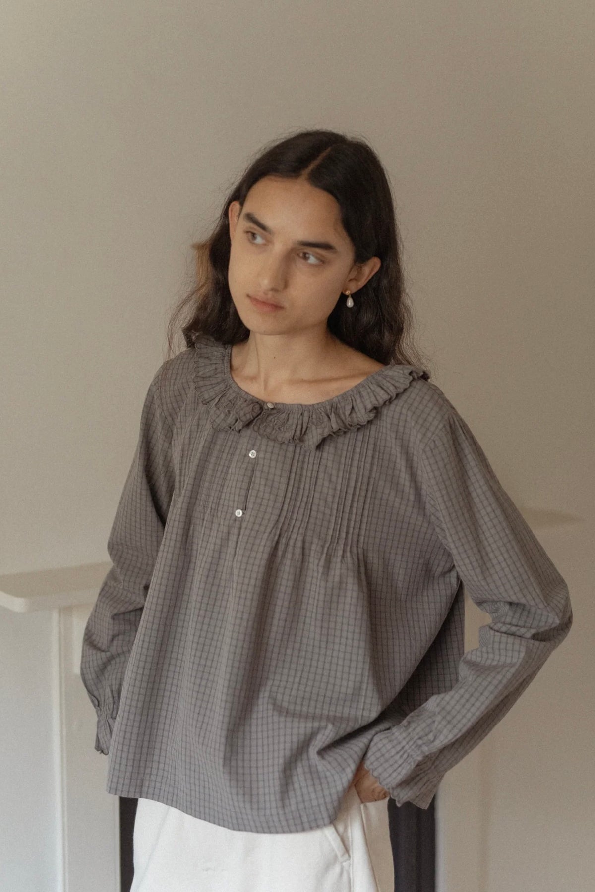 Isla Blouse / Grey Check