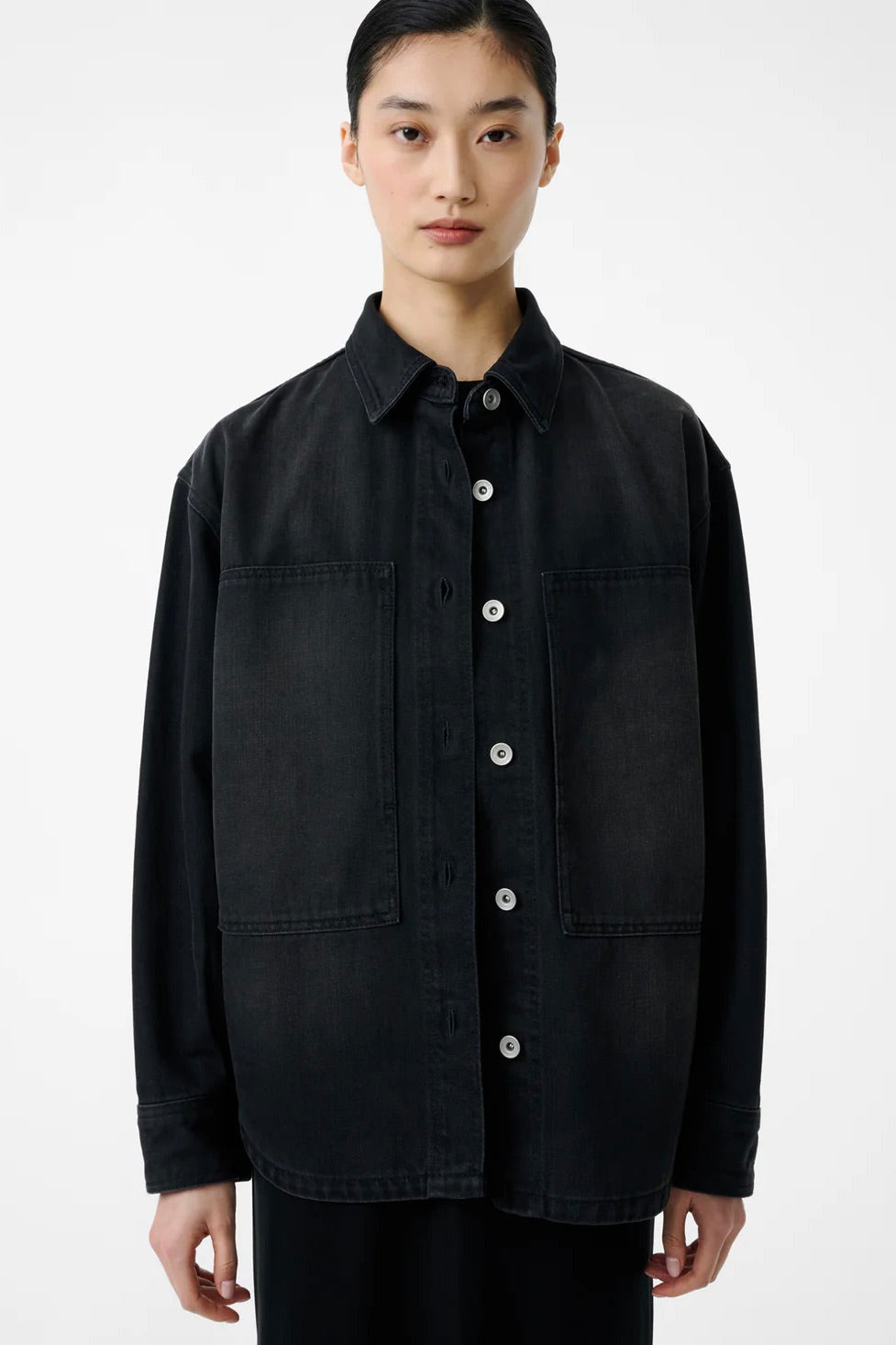 Studio Nicholson Paso Denim Shirt / Faded Black Wash