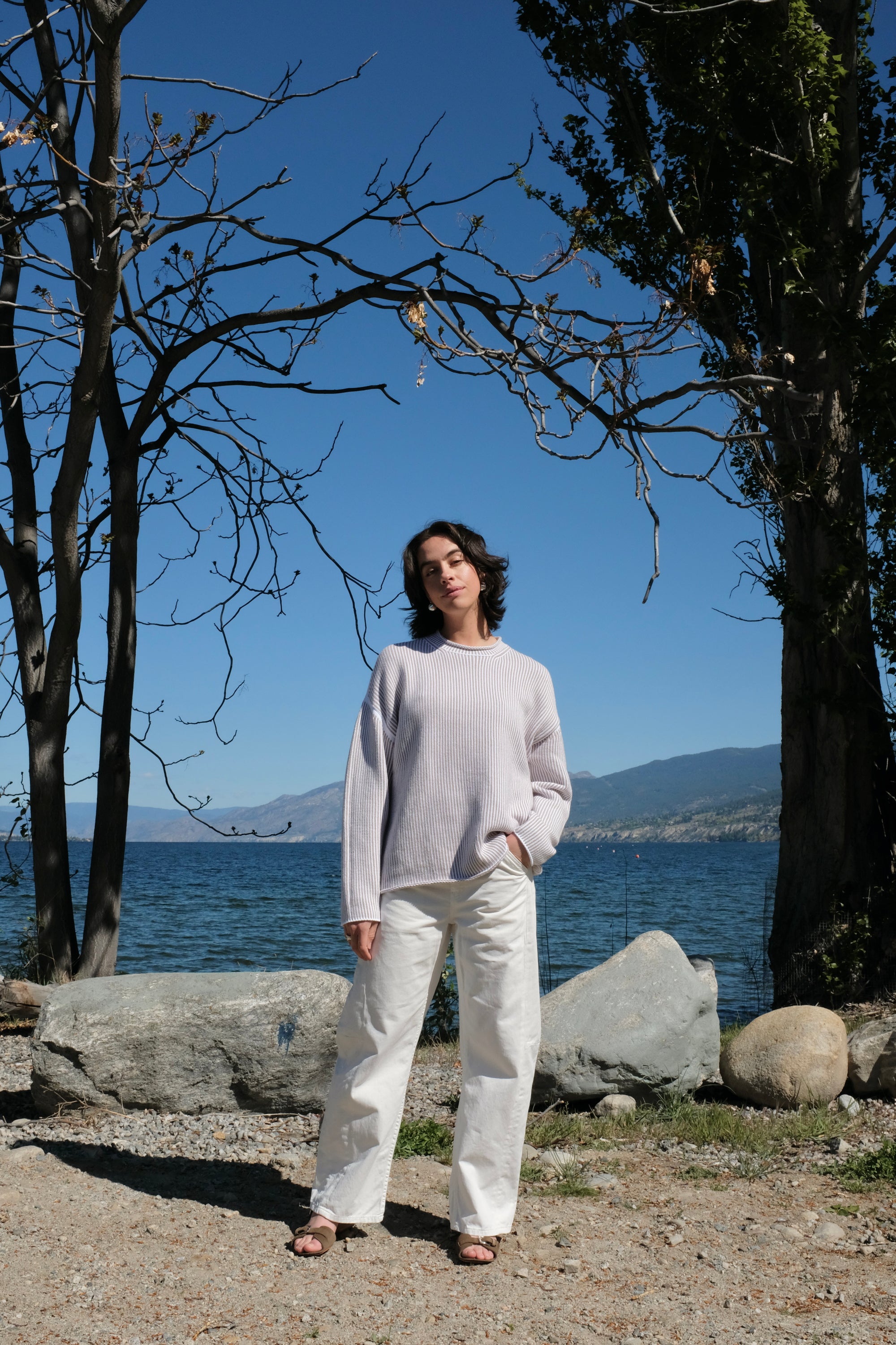 Lauren Manoogian Linea Rollneck / White+Sisal