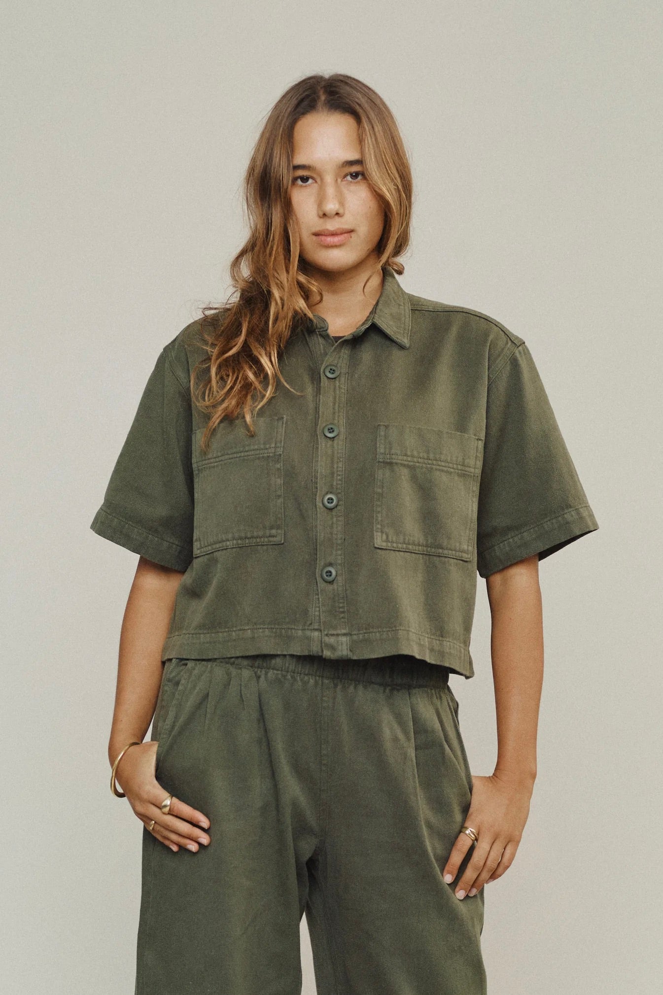 Jungmaven Twill Phinney Shirt / Olive Green