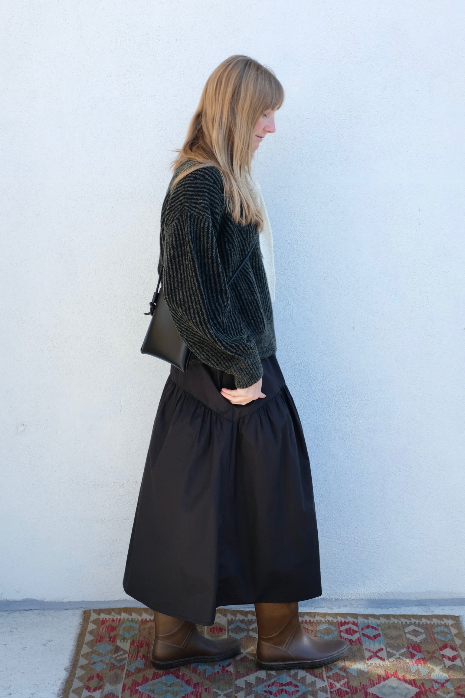 A Bronze Age Field Skirt / Black Poplin