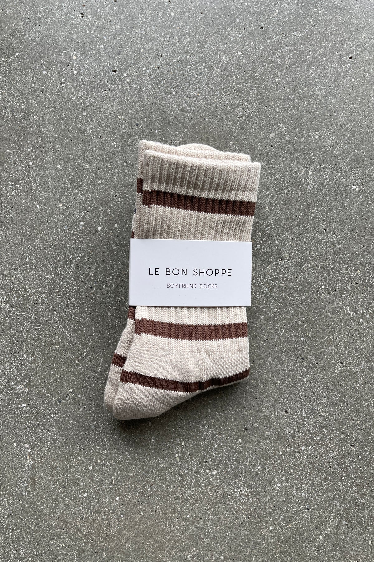 Le Bon Shoppe Striped Boyfriend Socks / Flax Stripe