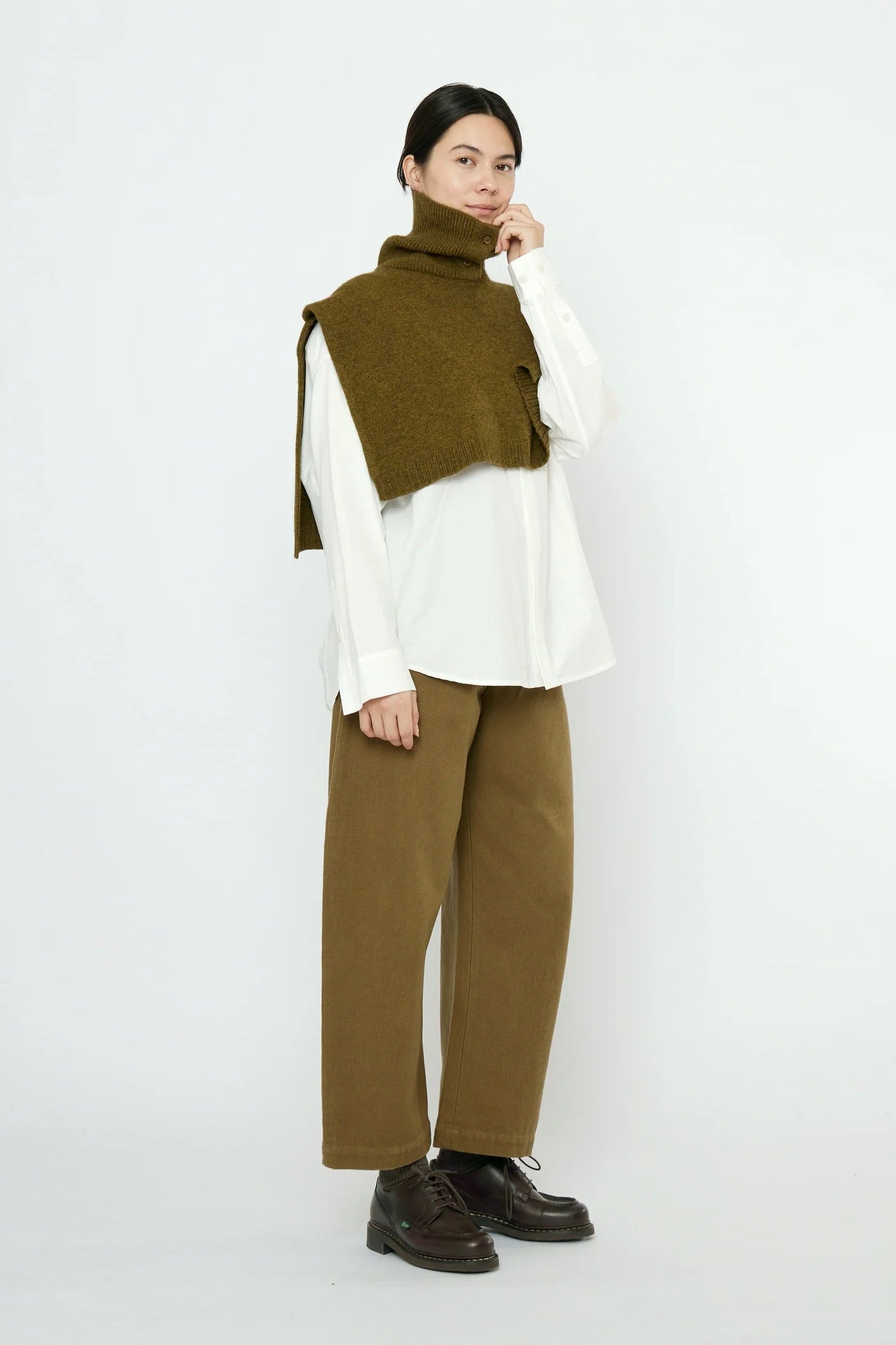 7115 by Szeki Knit Turtleneck Vest / Kelp