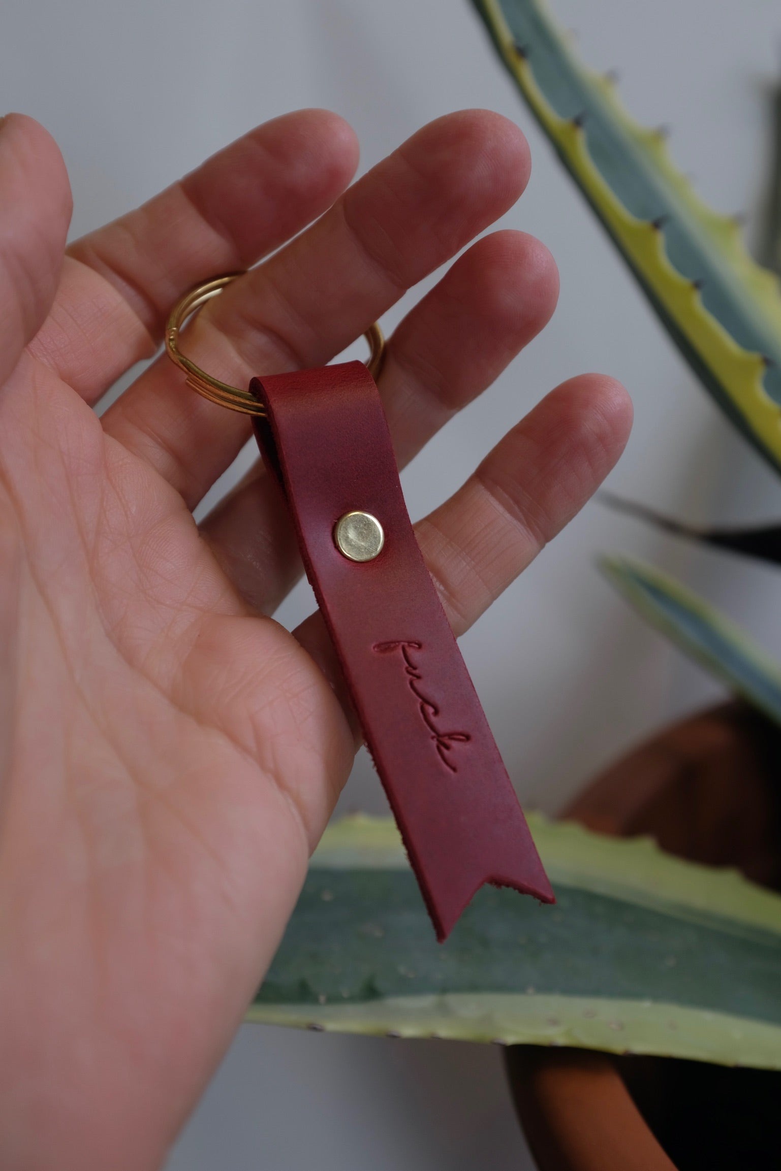 Loper & Haas Keychain / Red with Brass