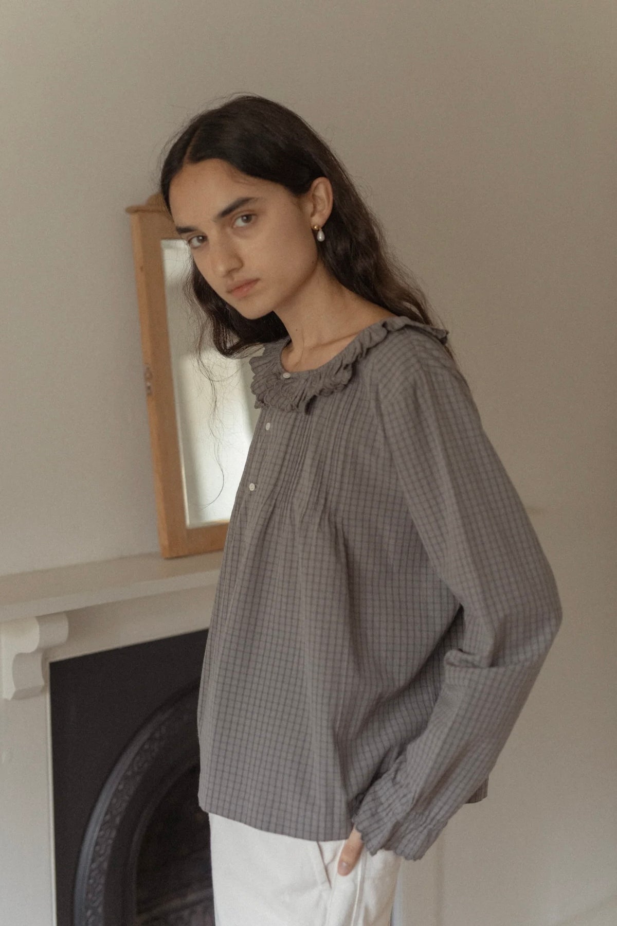 Isla Blouse / Grey Check