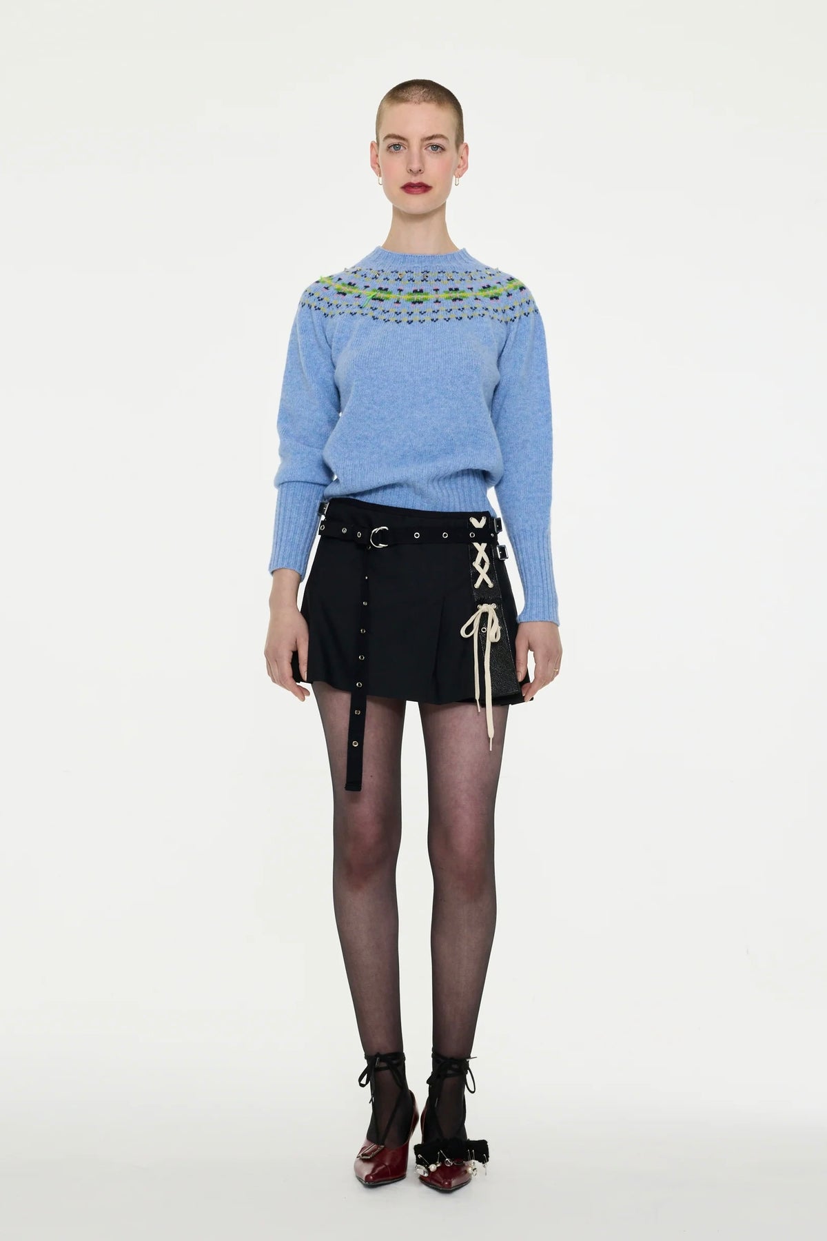 La Fetiche Barbara Fairisle Shetland Sweater / Blue