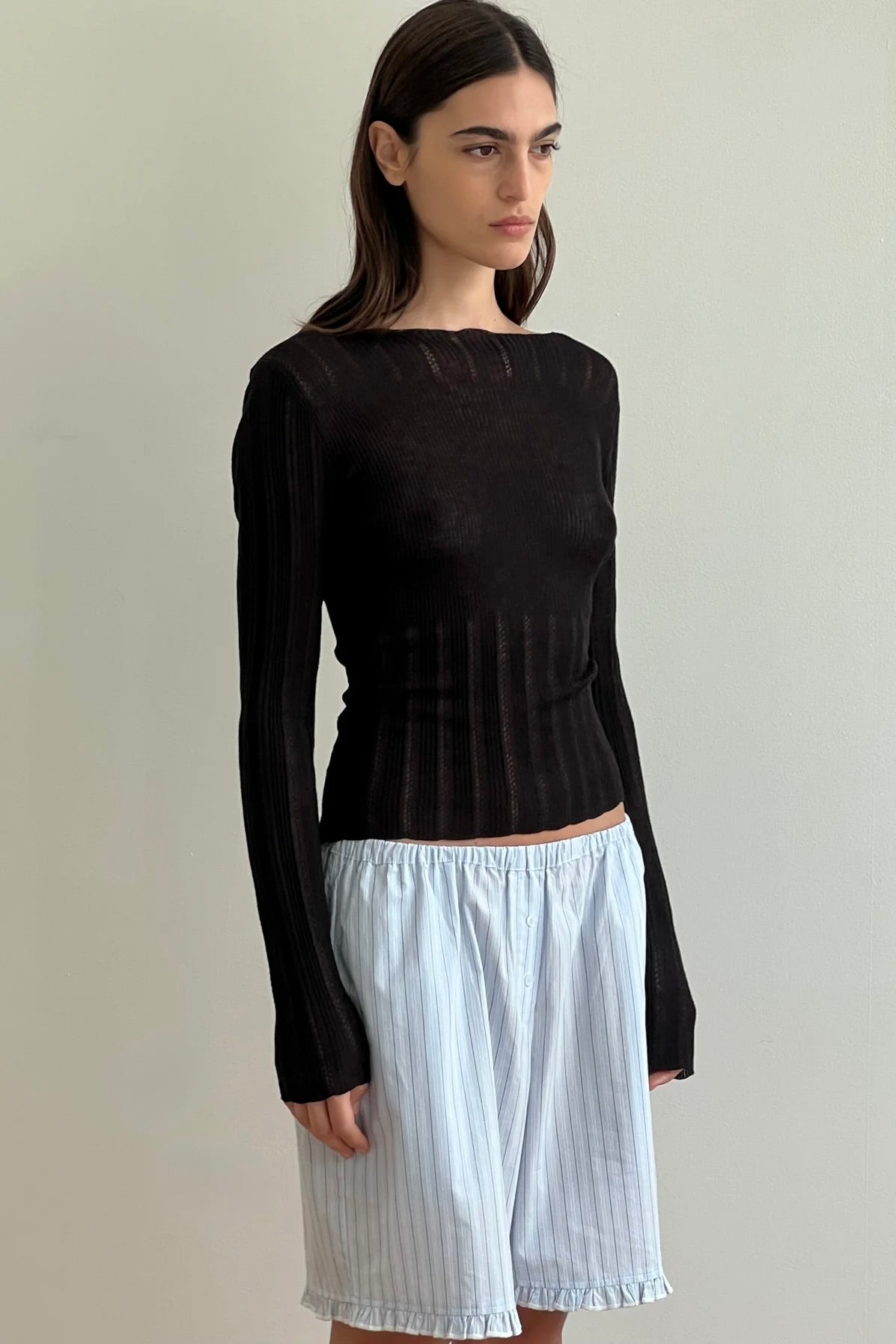 Deiji Open Work Longsleeve / Black