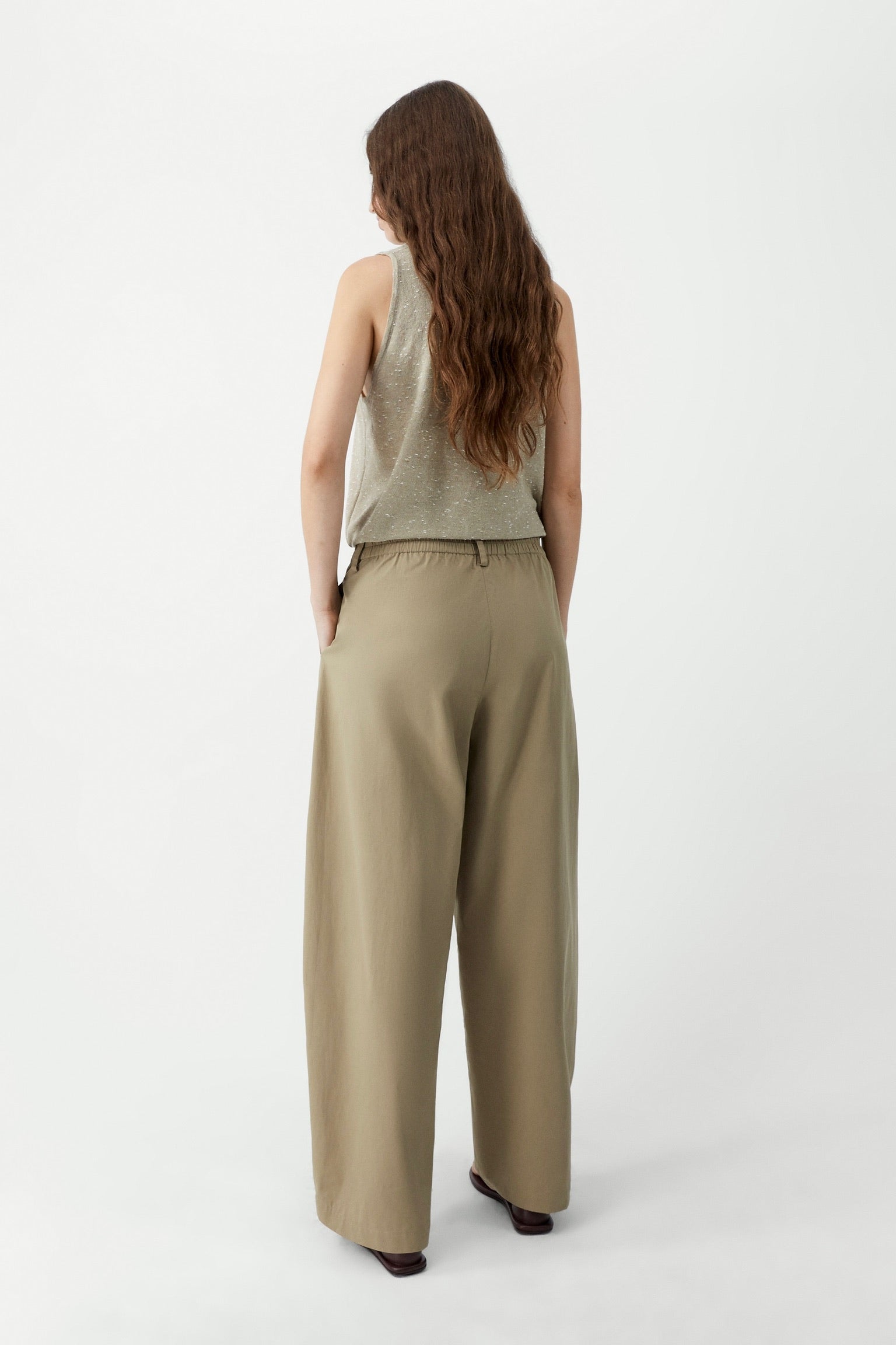 Cotton Curved Pant / Camel