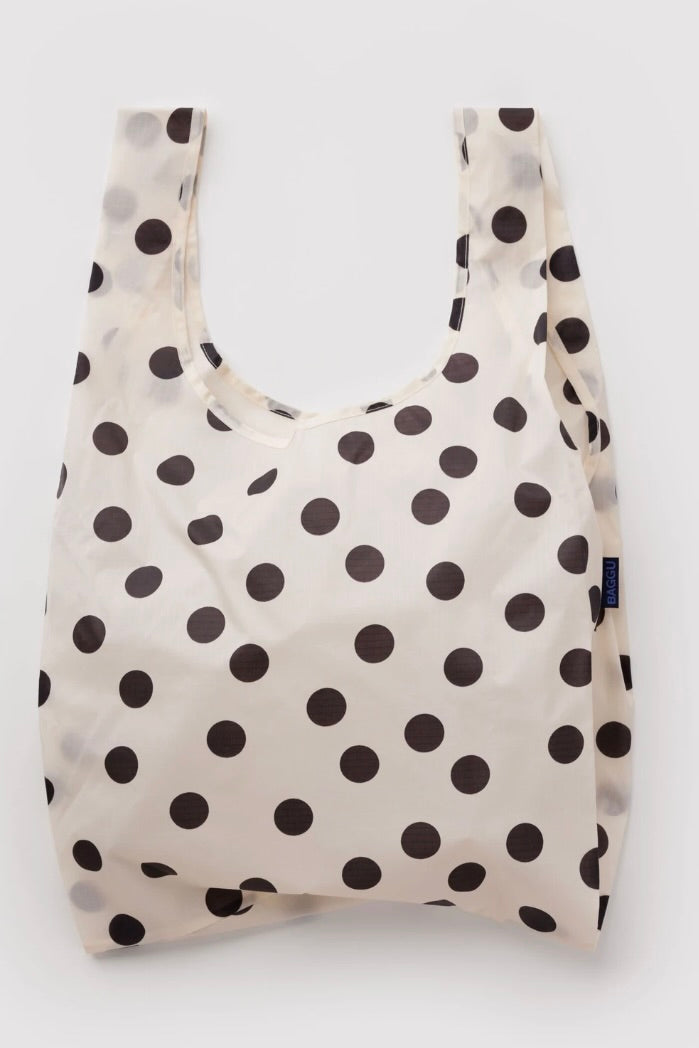 Standard Baggu / Cream + Black Polka Dot