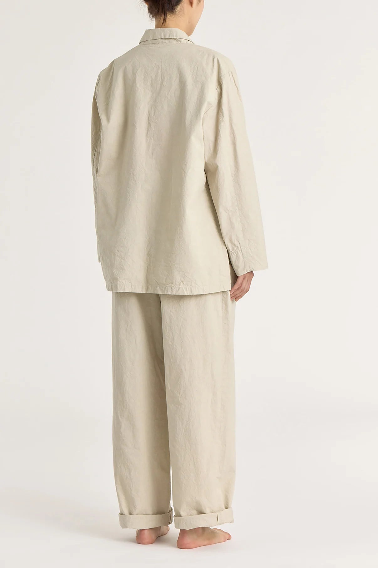 Black Crane Crinkled Blazer / Stone