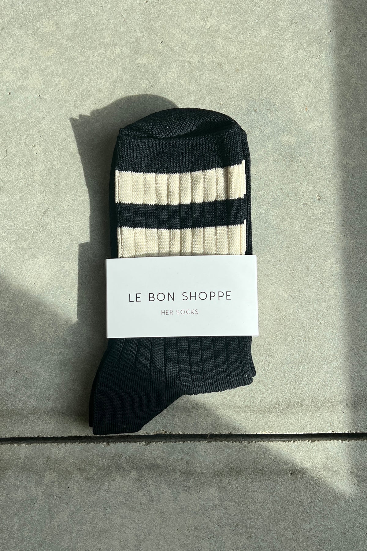 Le Bon Shoppe Her Varsity Socks / Black