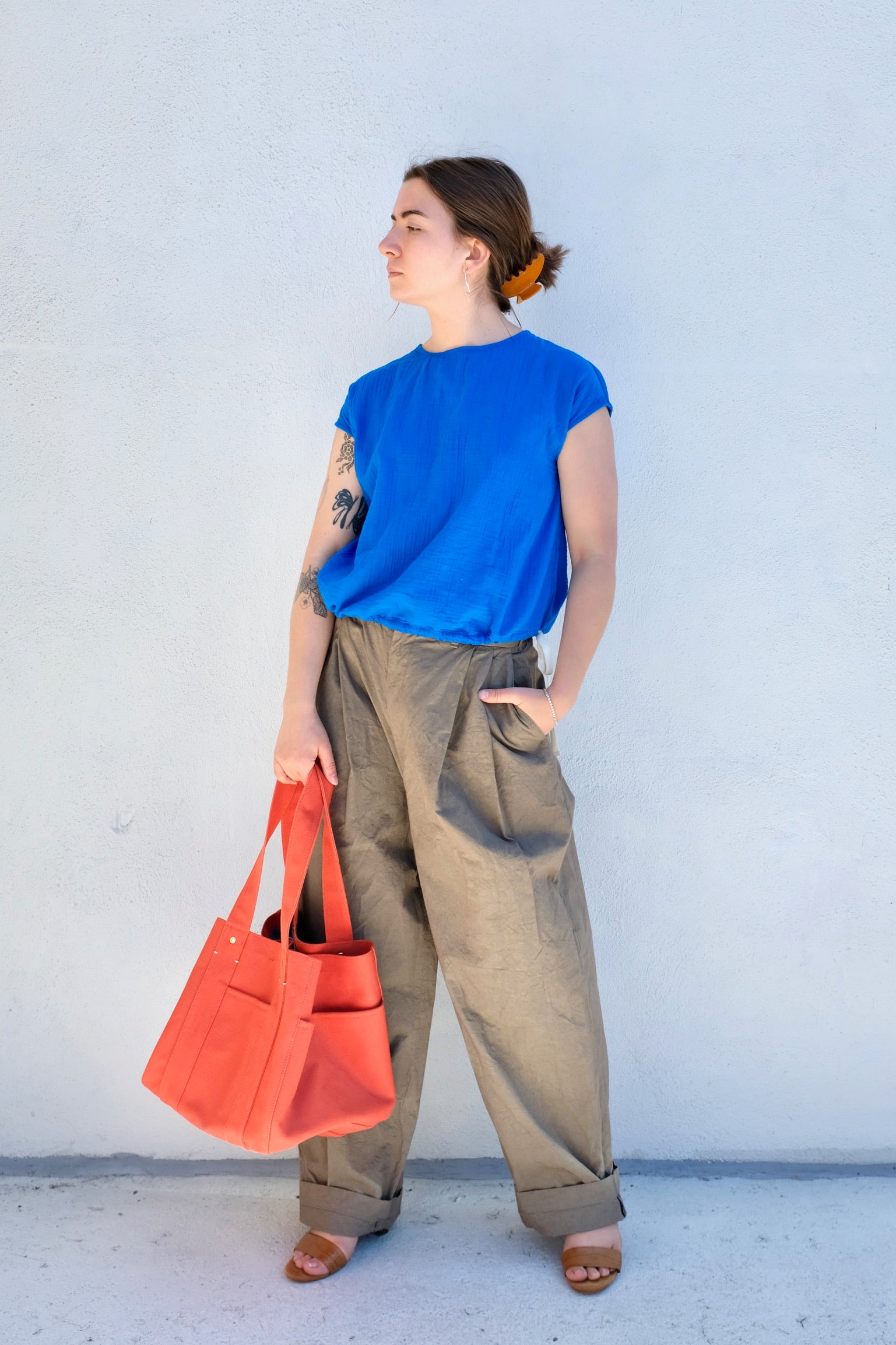 Atelier Delphine Slip On Blouse Cap Sleeve / Sailor's Blue