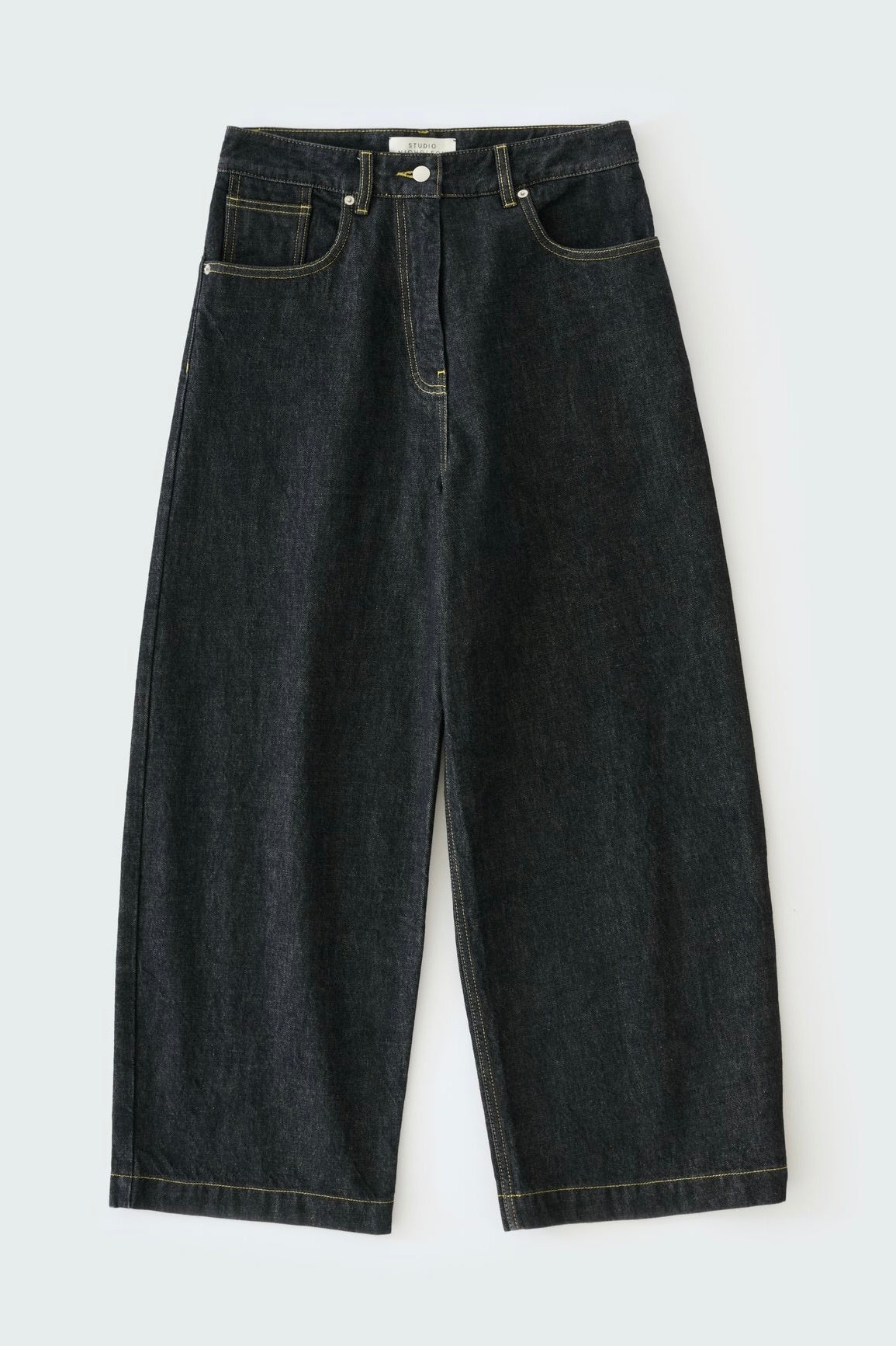 Studio Nicholson Nieve Curved Leg Denim Pant / Black