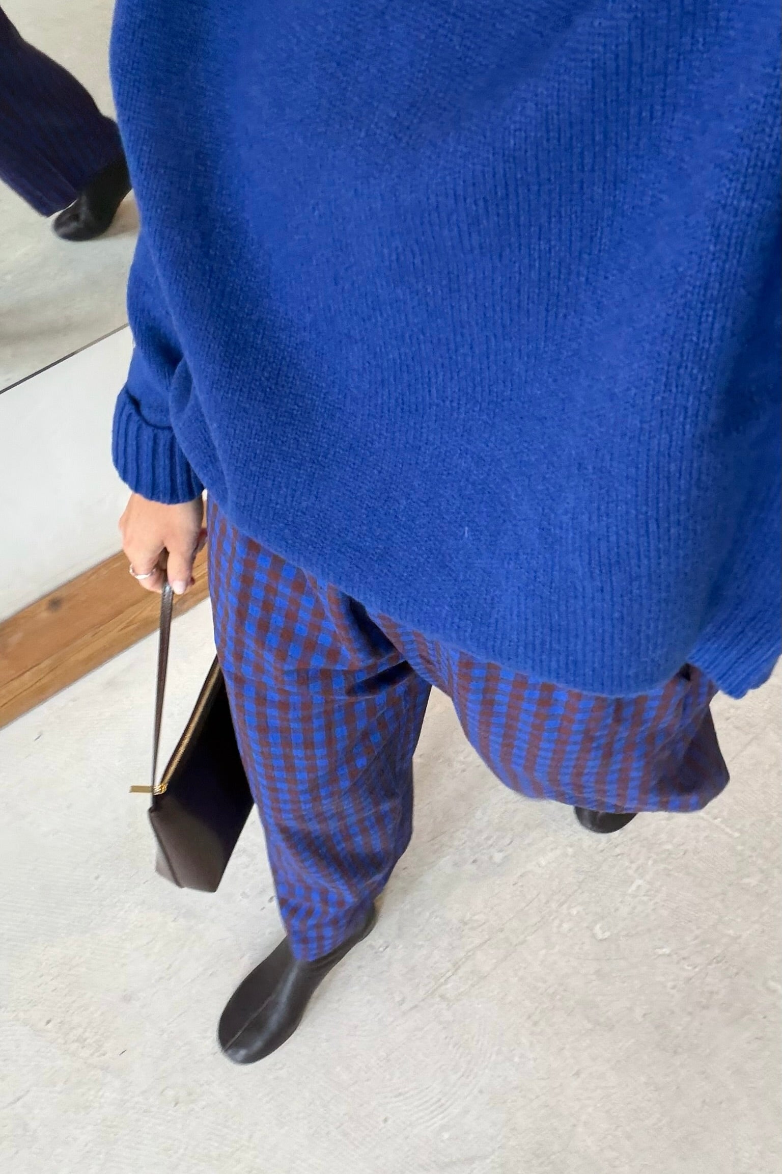 Ali Golden Elastic Pant / Rust + Cobalt Gingham