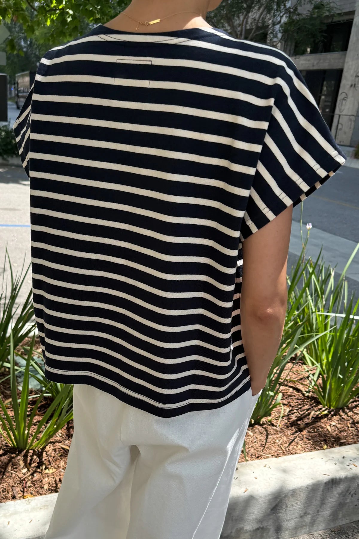 Le Bon Shoppe Manon Tee / White Stripe on Navy