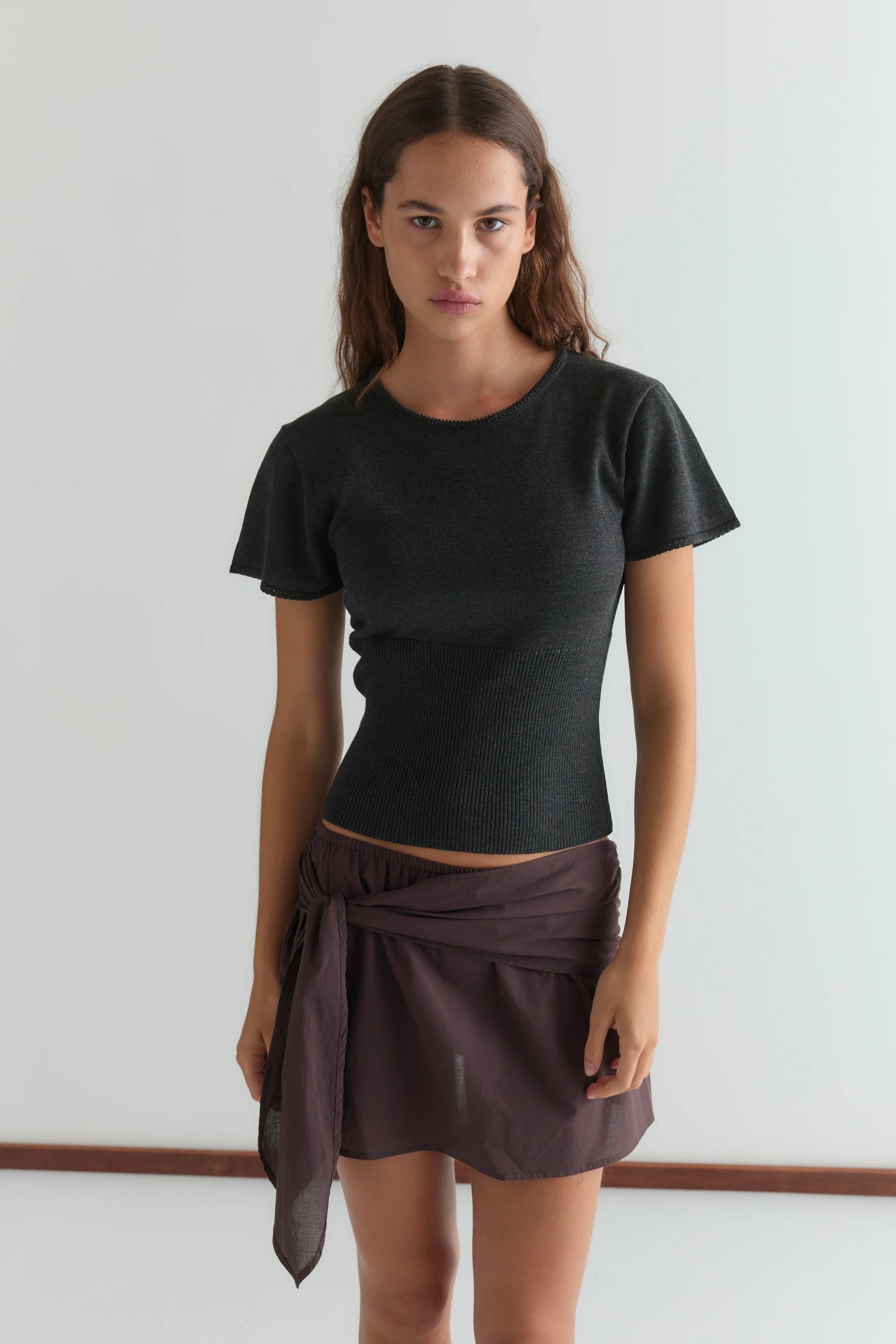 Deiji Belted Skirt / Wine
