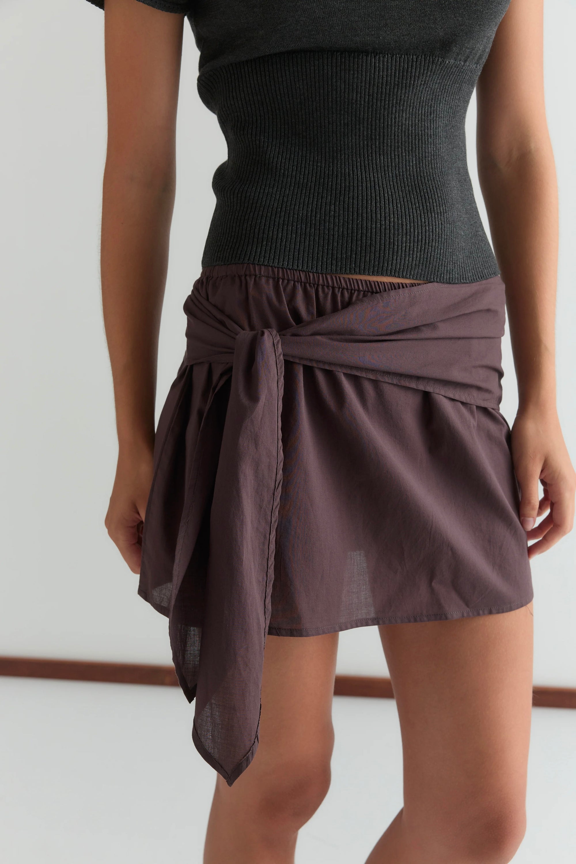Deiji Belted Skirt / Wine