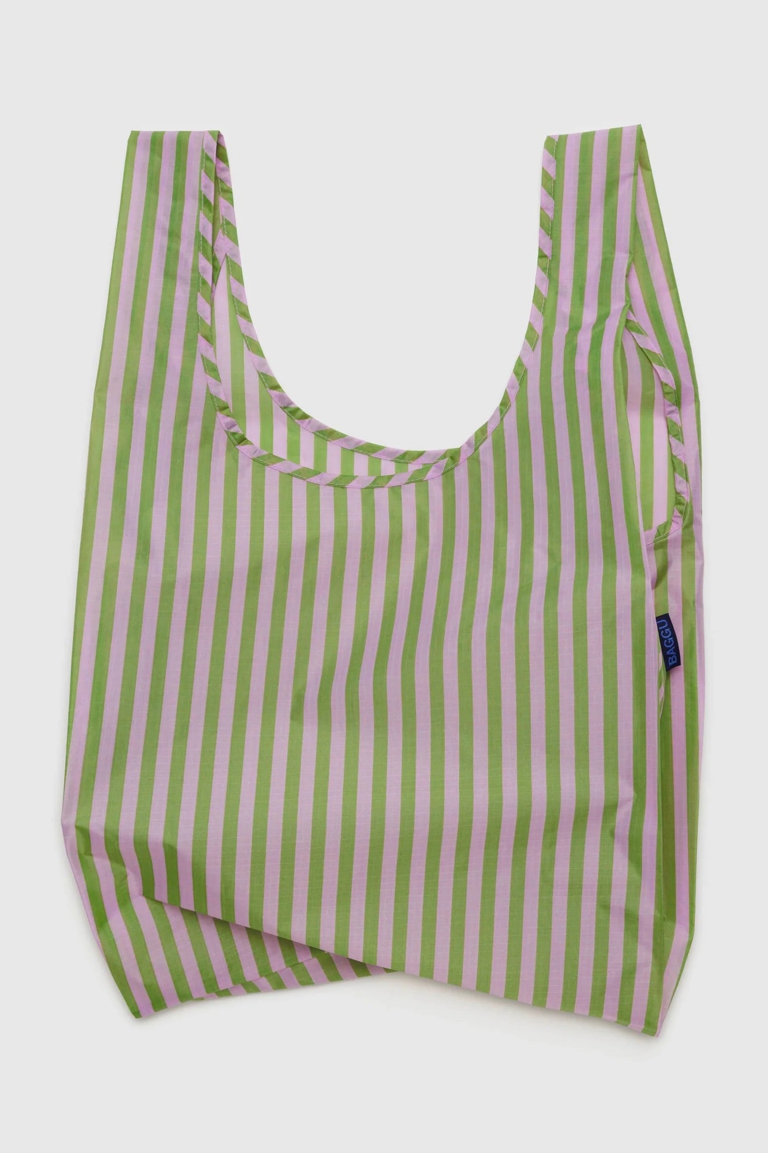 Standard Shopper / Avocado Candy Stripe baggu