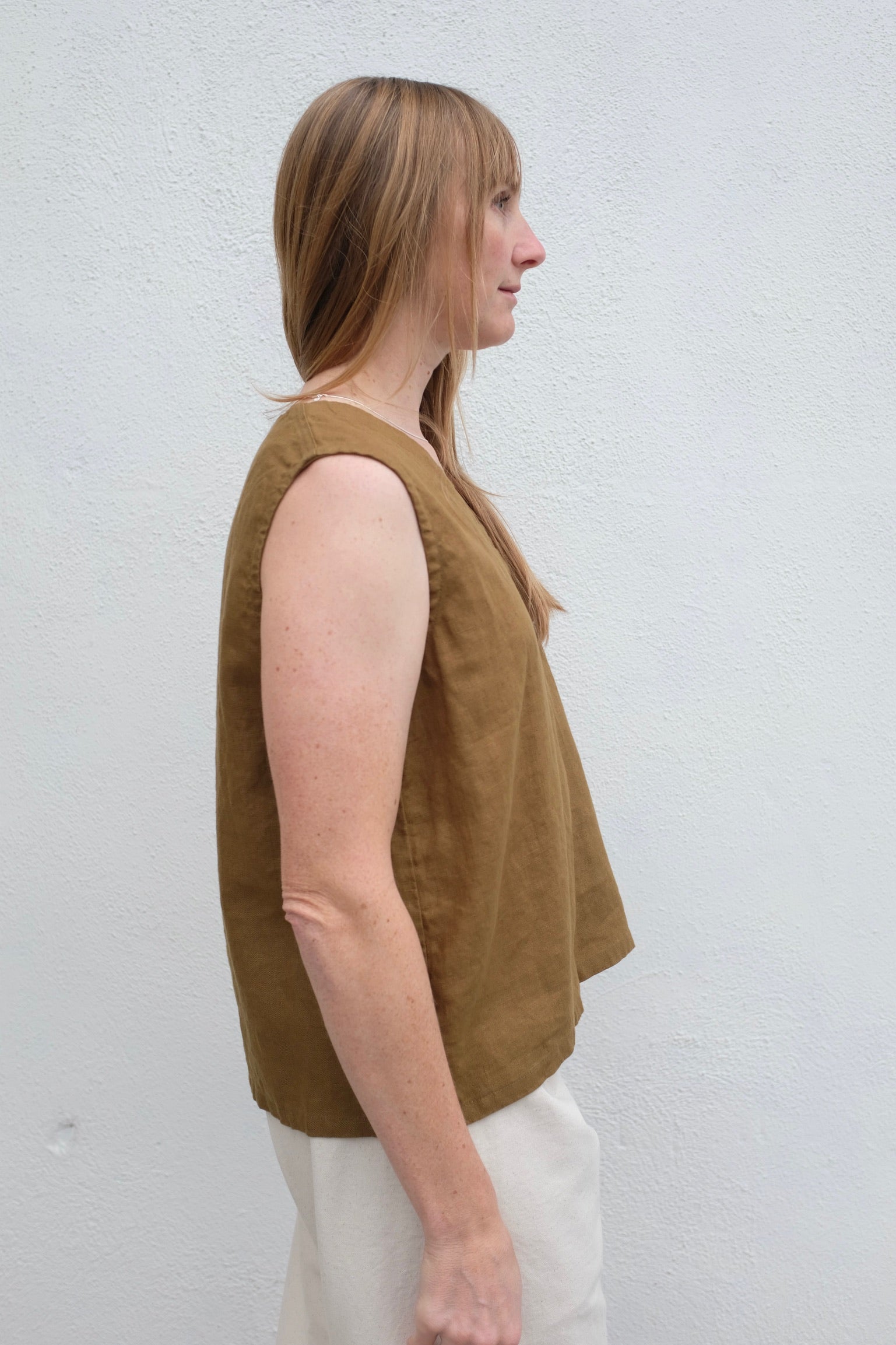 Moss Grey Juliana V-Neck Top / Kalamata