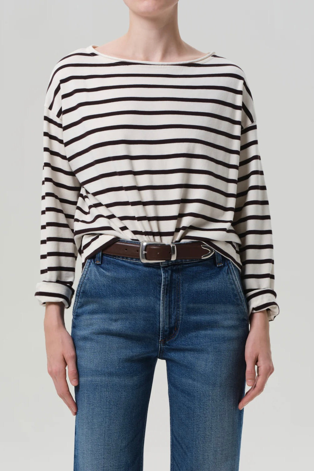 Boat Neck Long Sleeve / Chocolate