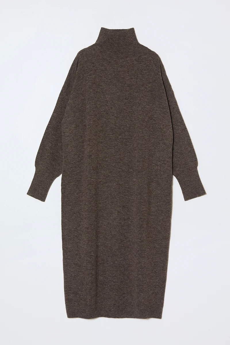 High Guage Soft Alpaca Dress / Mocha