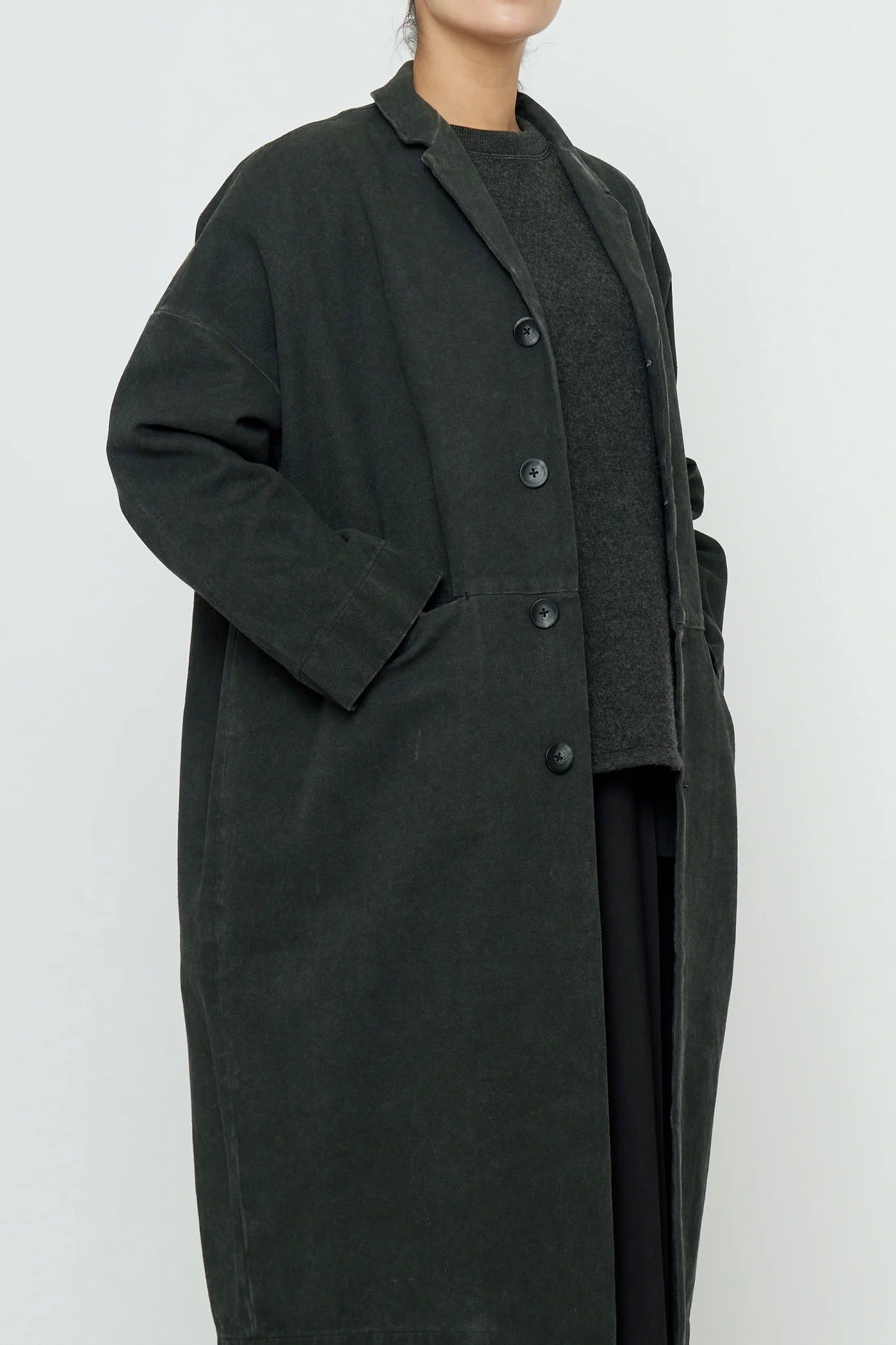 7115 by Szeki Oversized Blazer Coat / Washed Black