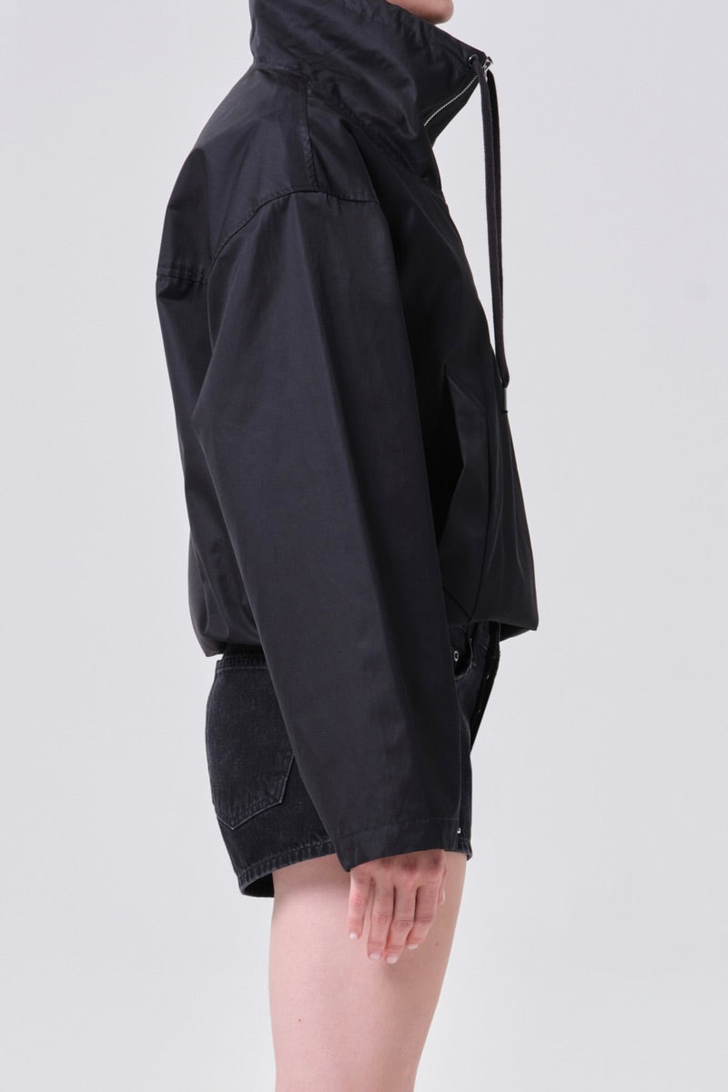 Agolde Lydia Nylon Popover Anorak / Black